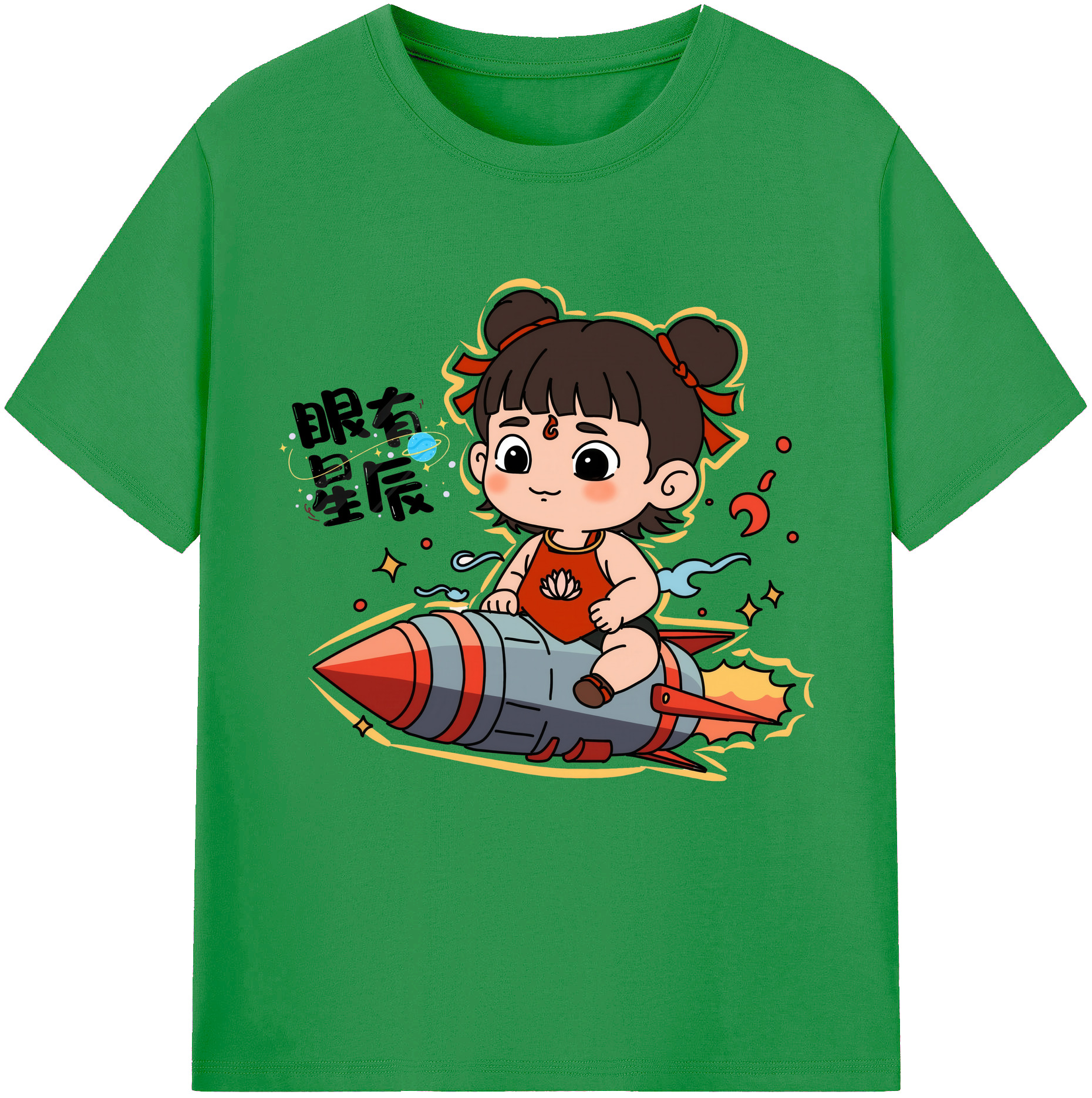 （画像用） Ne Zha 2 ナタ 魔童の大暴れ レディースカジュアルプリントTシャツ（綿100％）