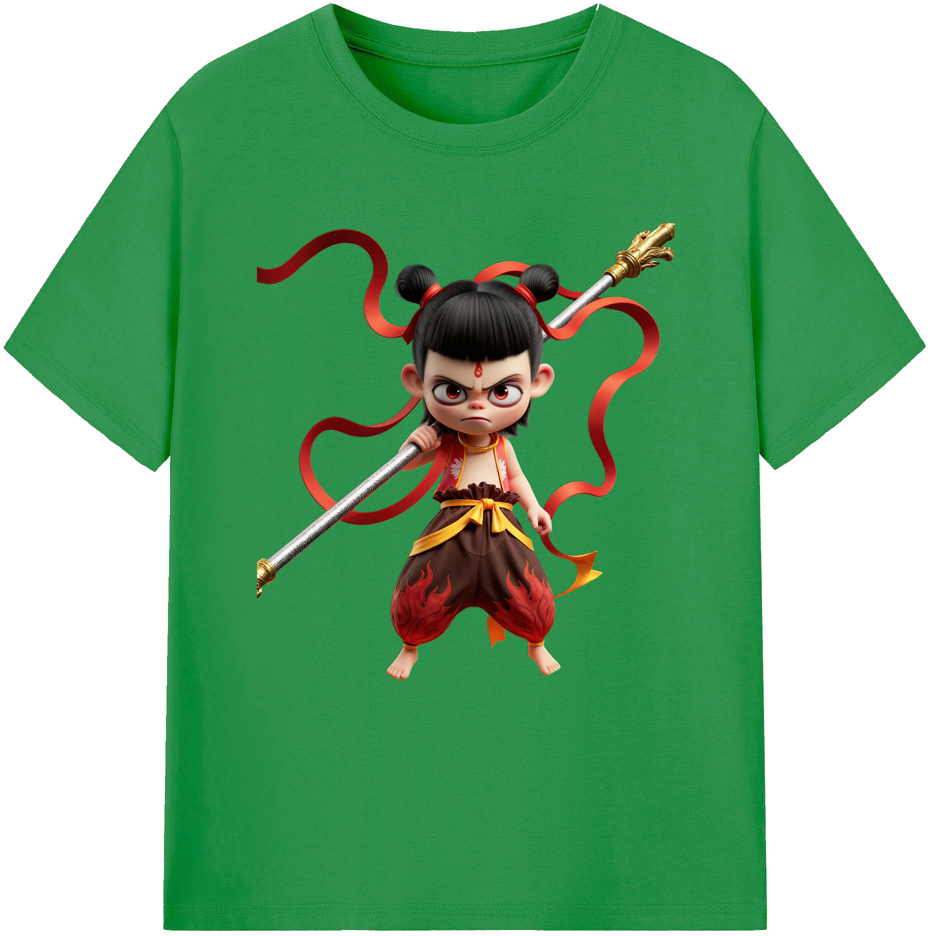 （画像用） Ne Zha 2 ナタ 魔童の大暴れ レディースカジュアルプリントTシャツ（綿100％）