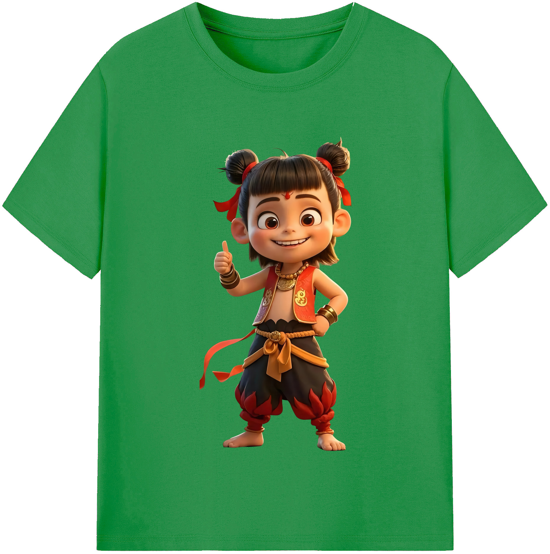 （画像用） Ne Zha 2 ナタ 魔童の大暴れ レディースカジュアルプリントTシャツ（綿100％）