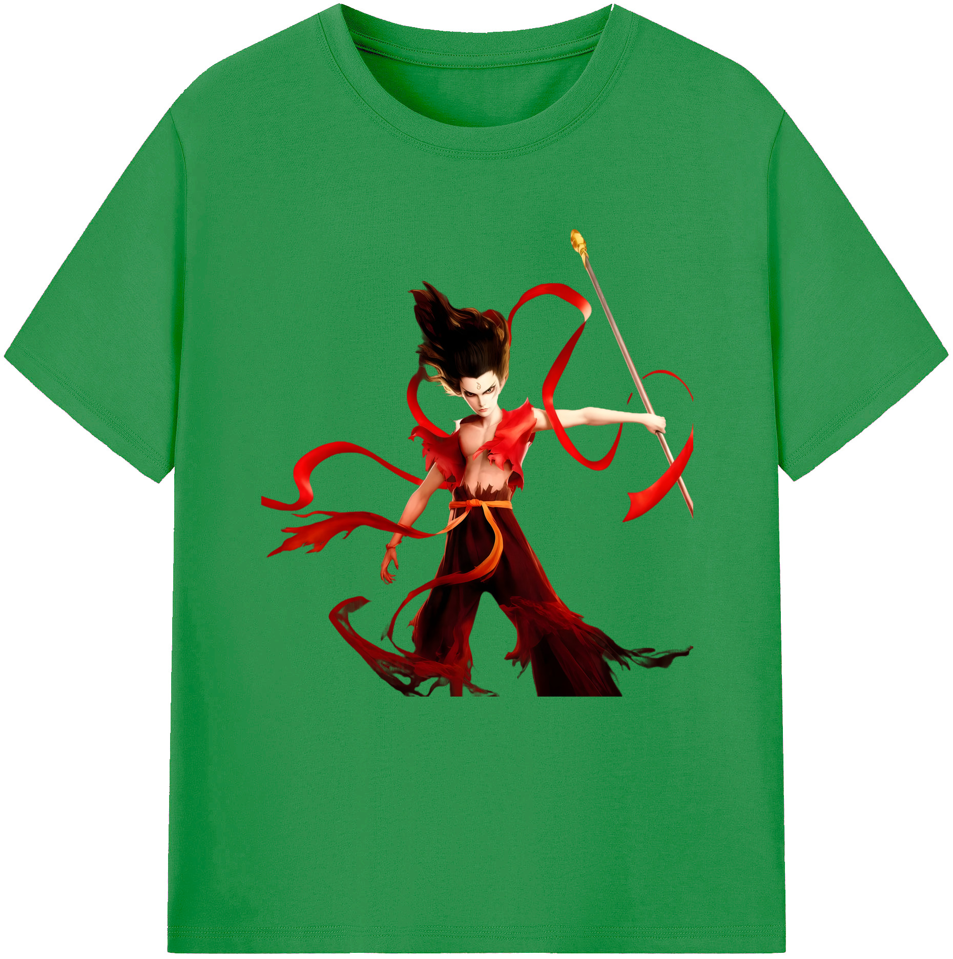 （画像用） Ne Zha 2 ナタ 魔童の大暴れ レディースカジュアルプリントTシャツ（綿100％）