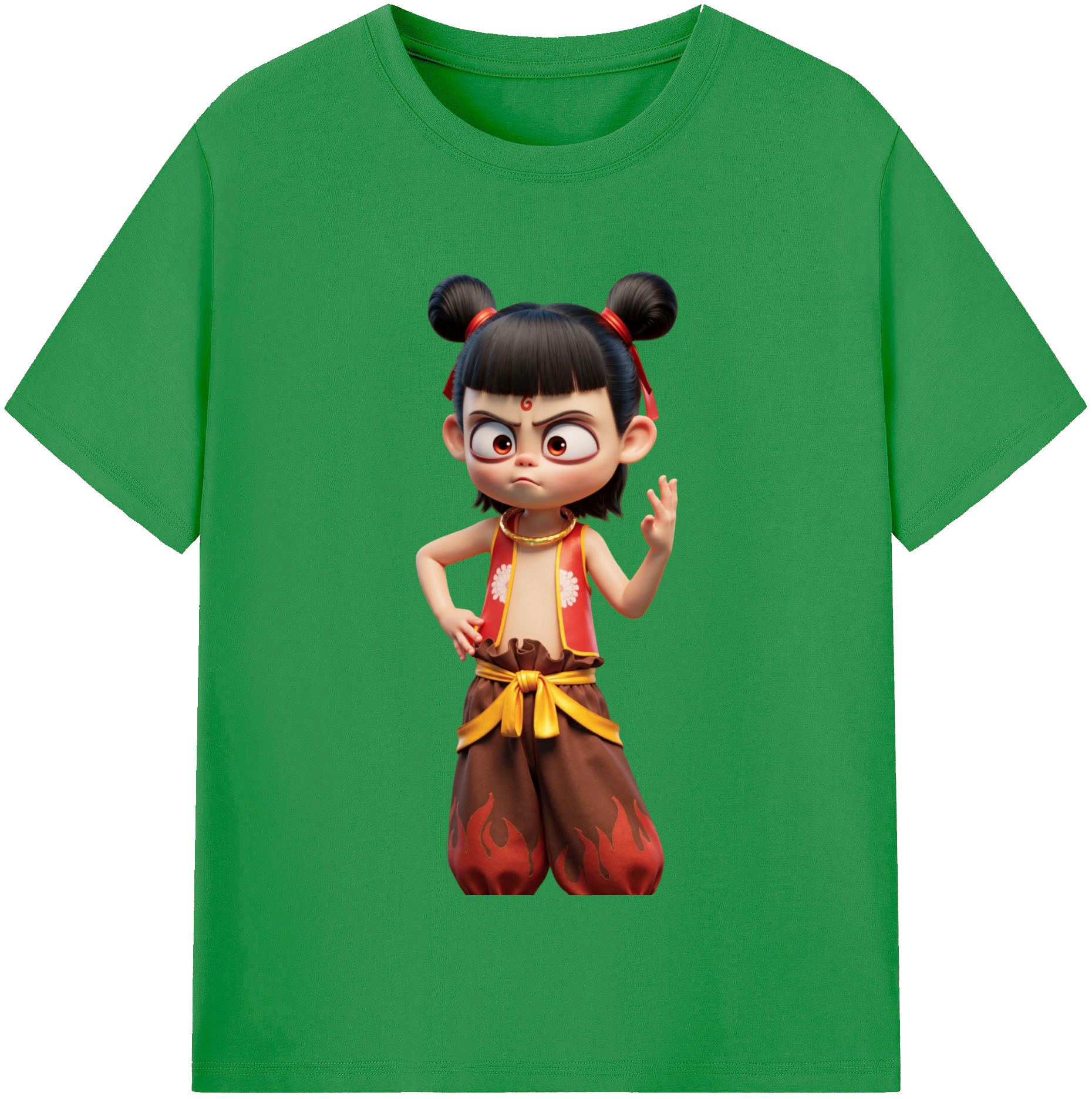 （画像用） Ne Zha 2 ナタ 魔童の大暴れ レディースカジュアルプリントTシャツ（綿100％）