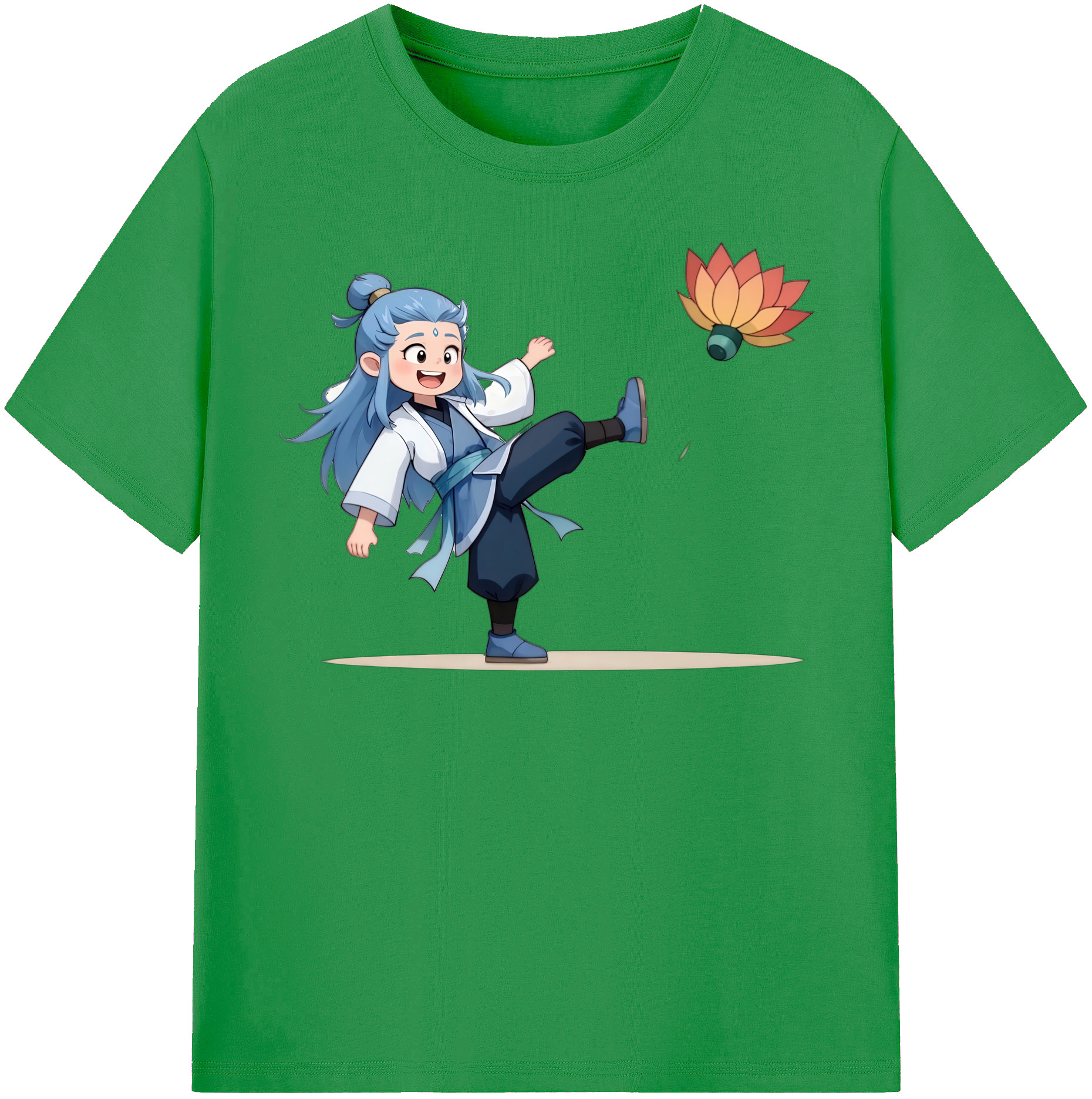 （画像用） Ne Zha 2 ナタ 魔童の大暴れ レディースカジュアルプリントTシャツ（綿100％）