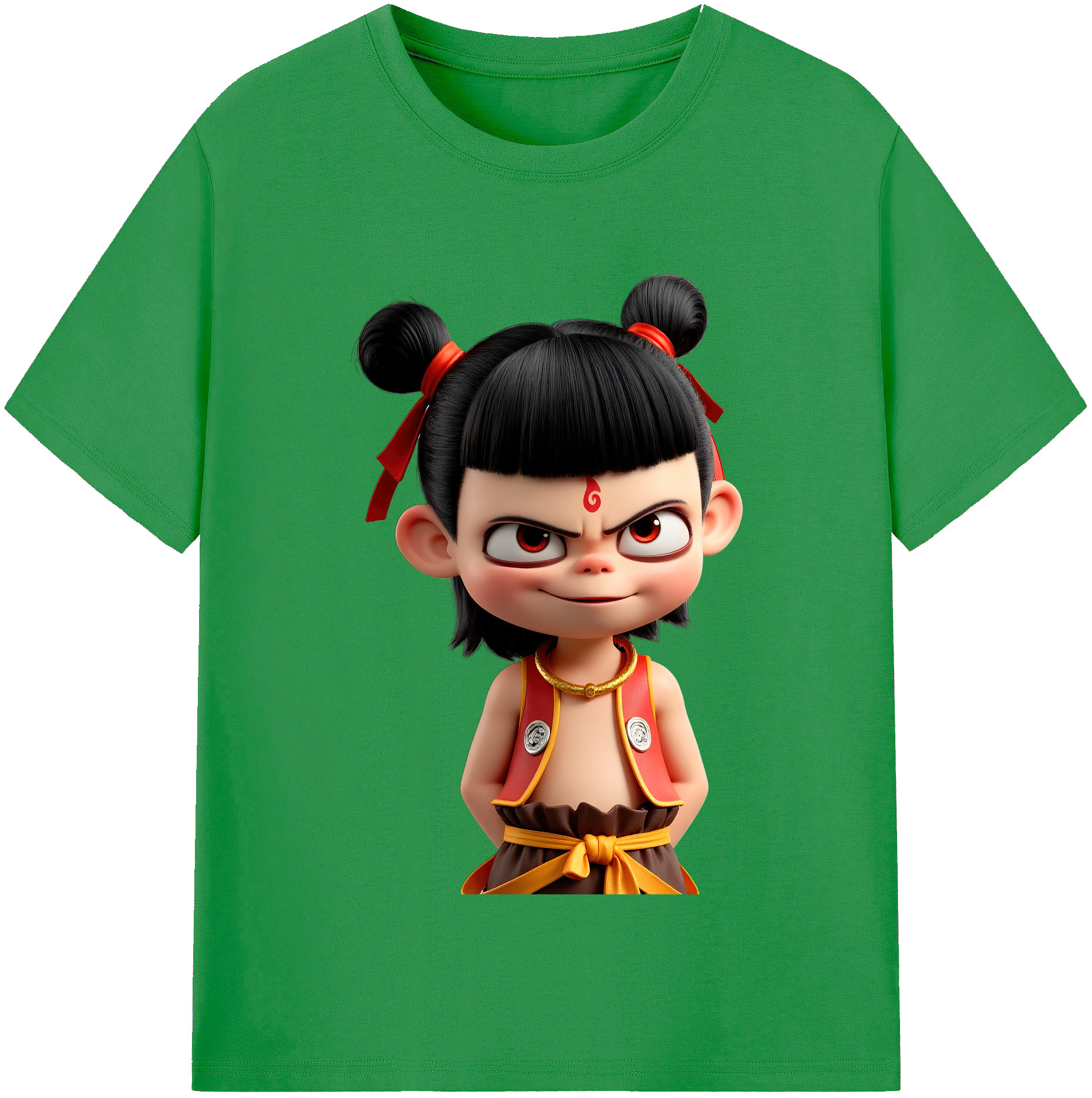 （画像用） Ne Zha 2 ナタ 魔童の大暴れ レディースカジュアルプリントTシャツ（綿100％）