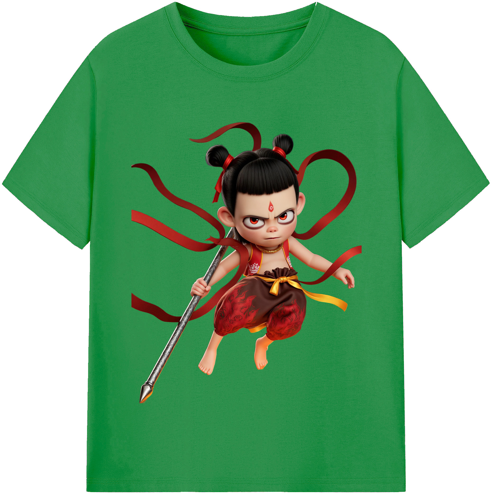 （画像用） Ne Zha 2 ナタ 魔童の大暴れ レディースカジュアルプリントTシャツ（綿100％）