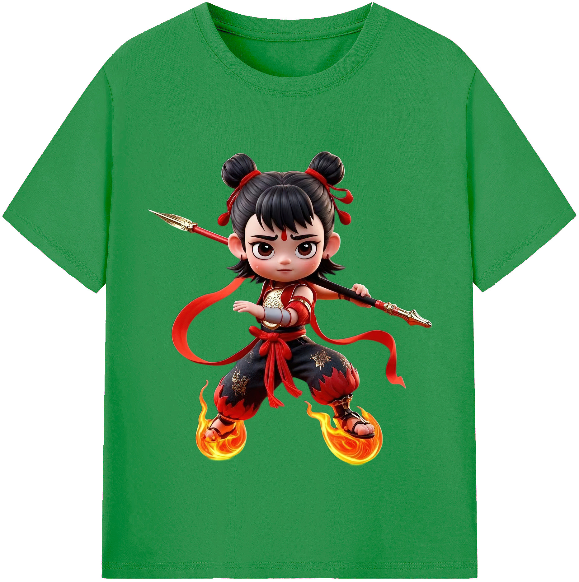 （画像用） Ne Zha 2 ナタ 魔童の大暴れ レディースカジュアルプリントTシャツ（綿100％）
