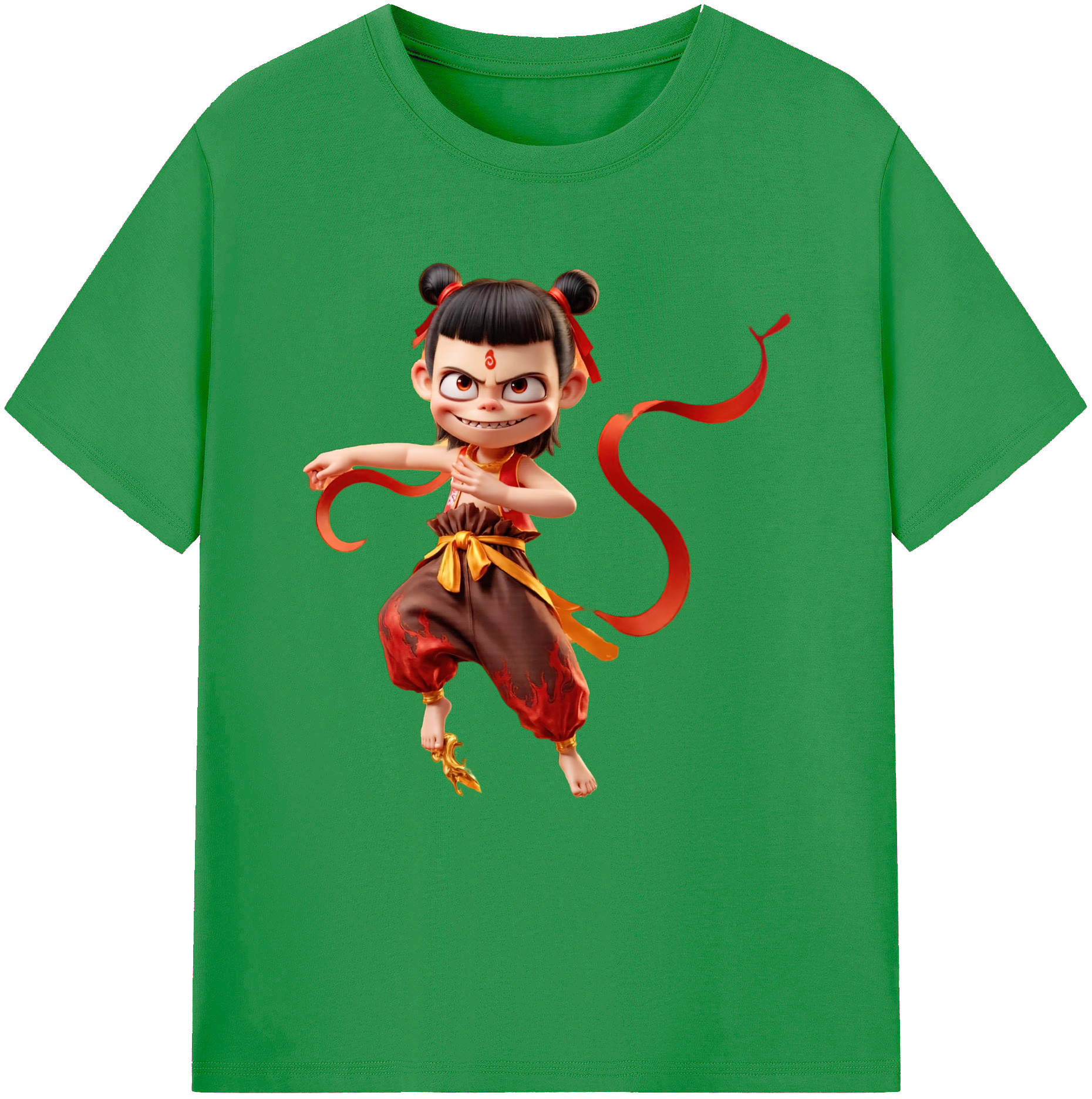 （画像用） Ne Zha 2 ナタ 魔童の大暴れ レディースカジュアルプリントTシャツ（綿100％）