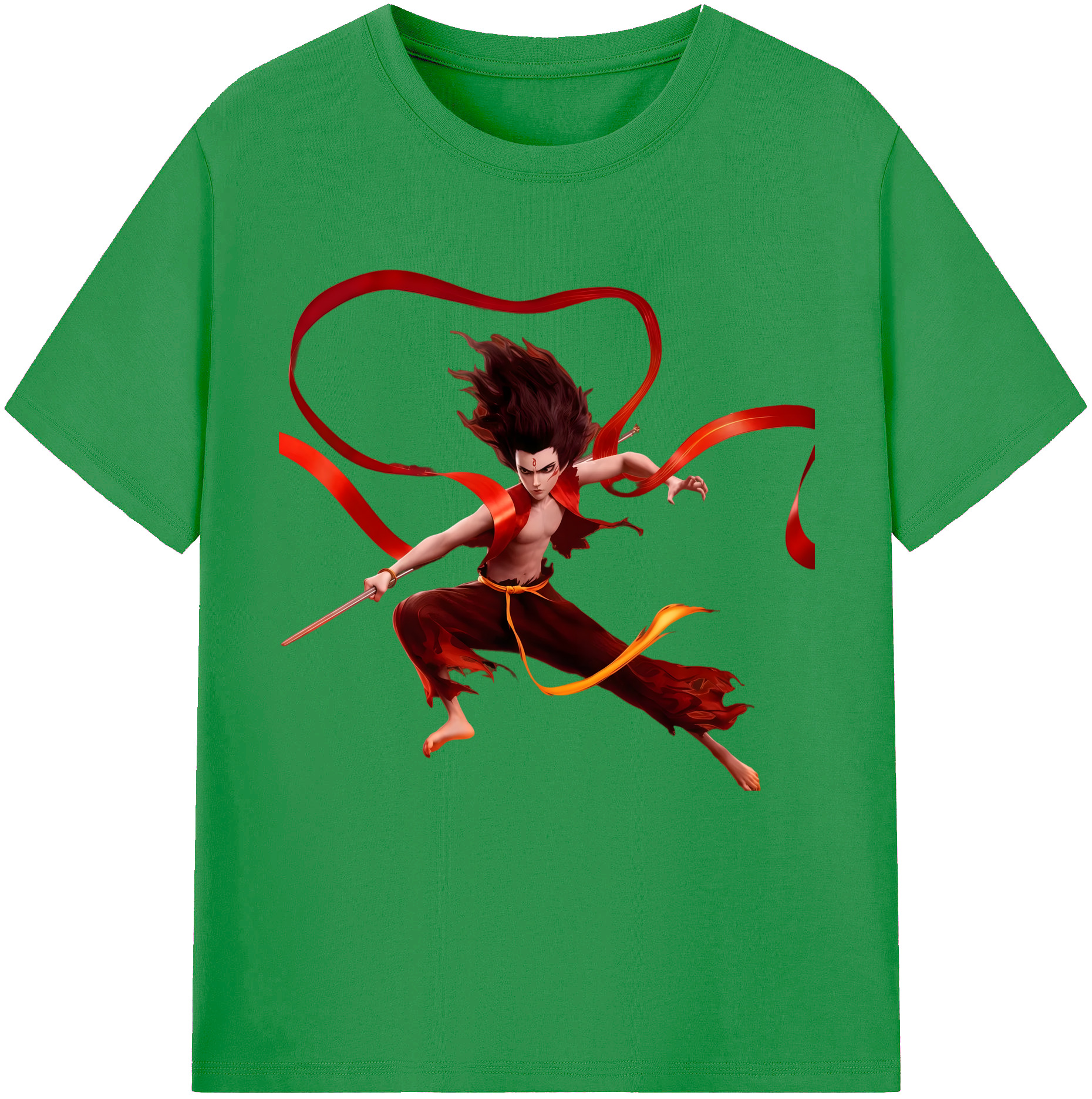 （画像用） Ne Zha 2 ナタ 魔童の大暴れ レディースカジュアルプリントTシャツ（綿100％）