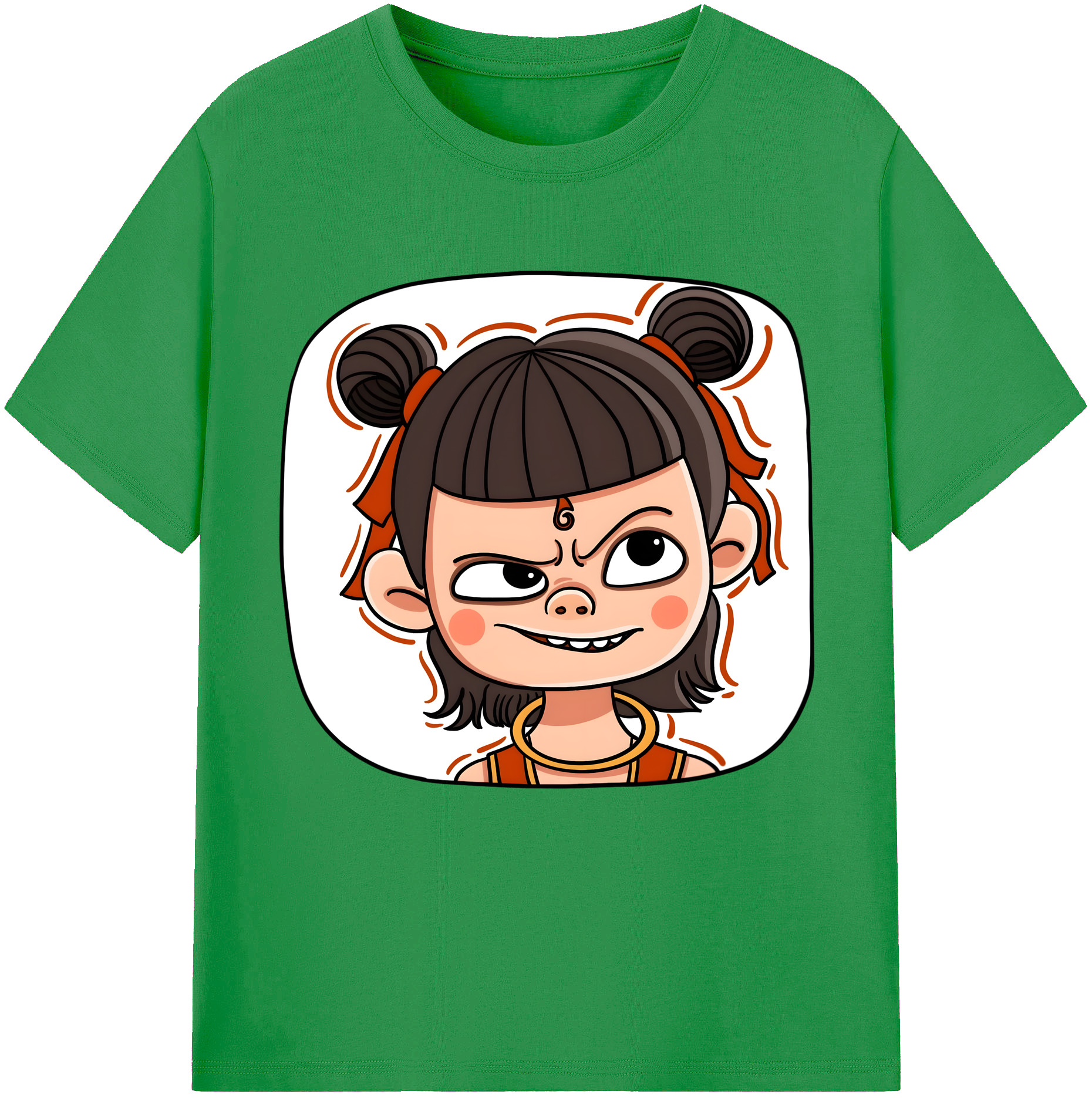 （画像用） Ne Zha 2 ナタ 魔童の大暴れ レディースカジュアルプリントTシャツ（綿100％）