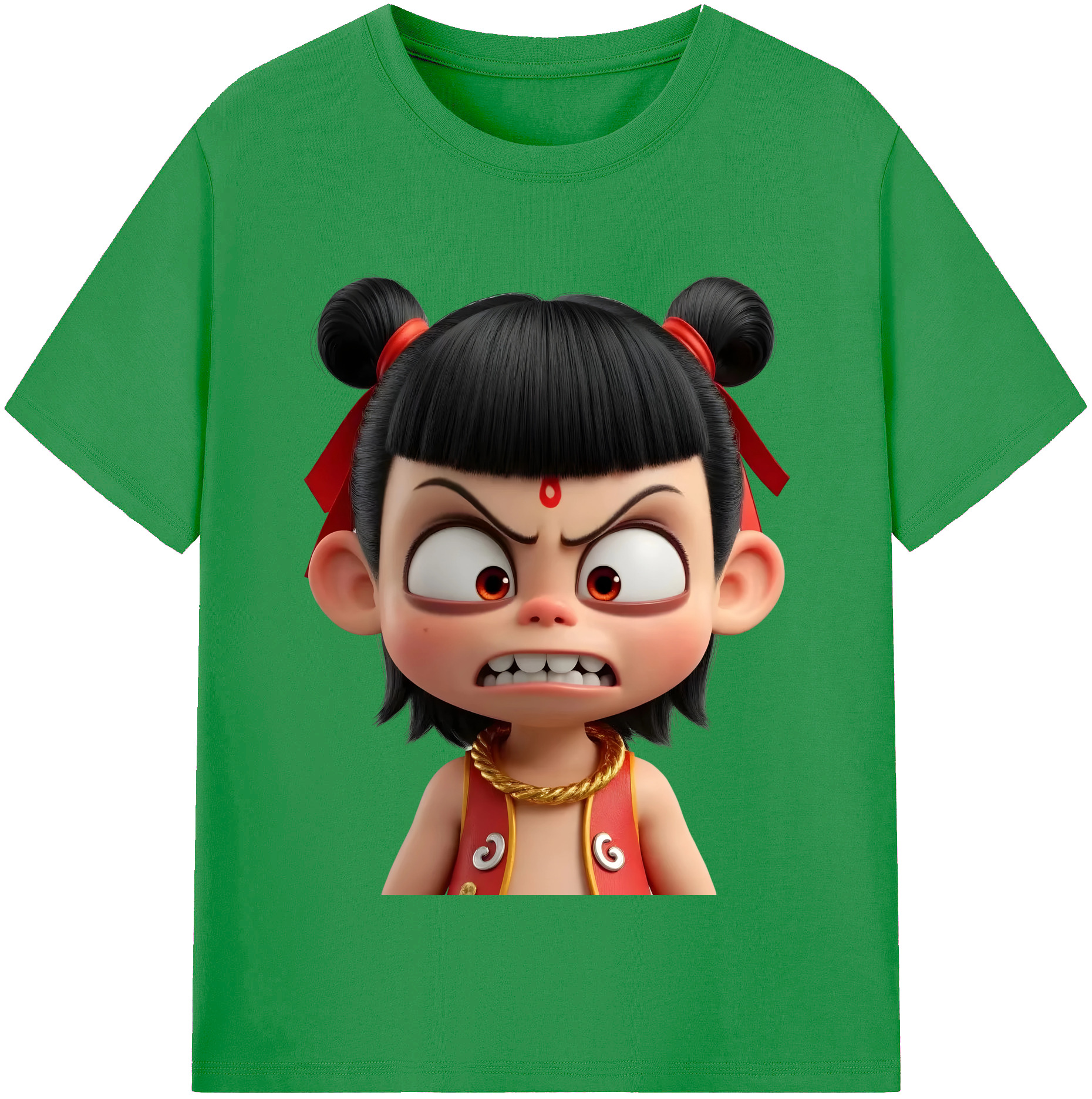 （画像用） Ne Zha 2 ナタ 魔童の大暴れ レディースカジュアルプリントTシャツ（綿100％）