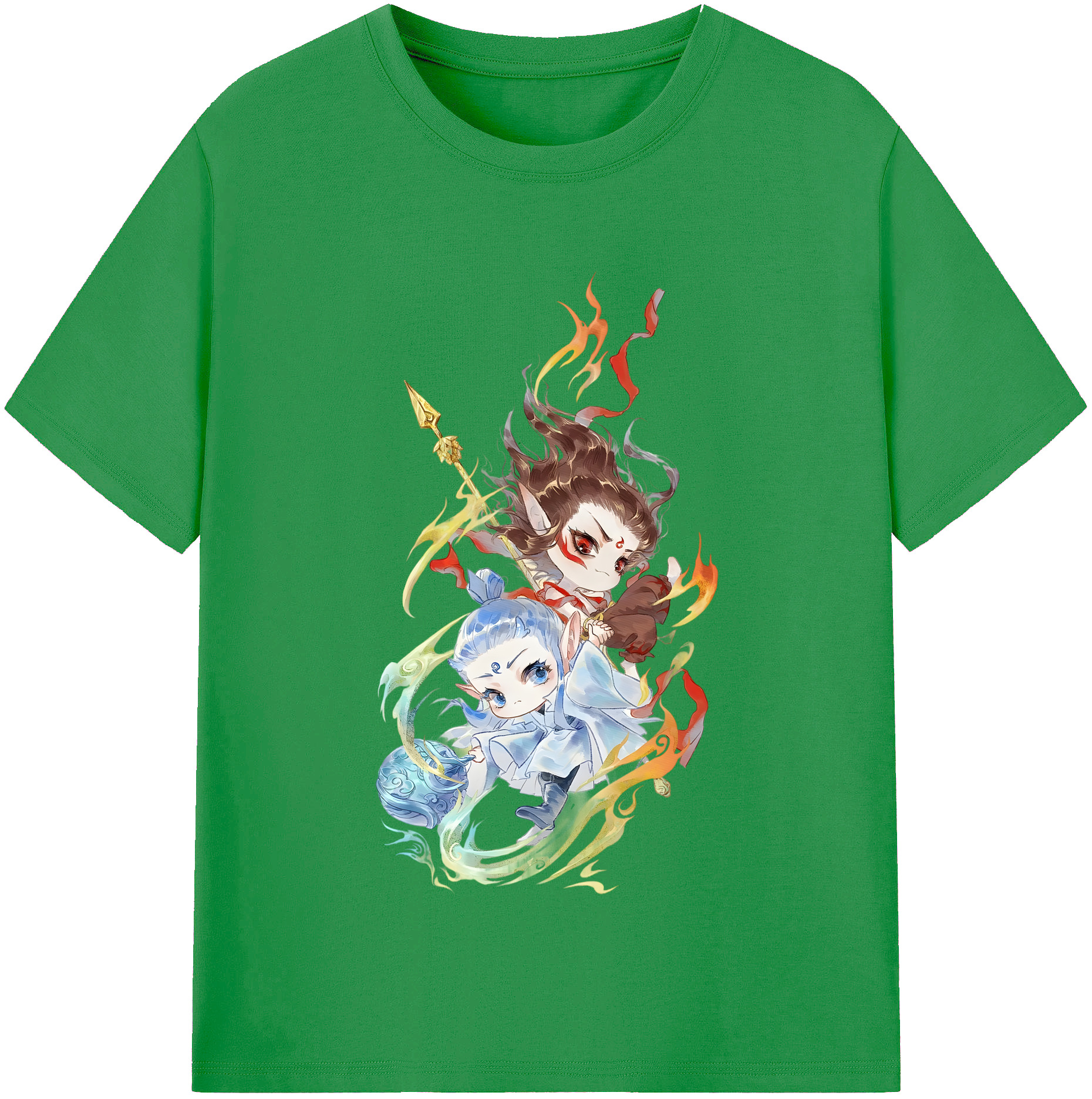 （画像用） Ne Zha 2 ナタ 魔童の大暴れ レディースカジュアルプリントTシャツ（綿100％）