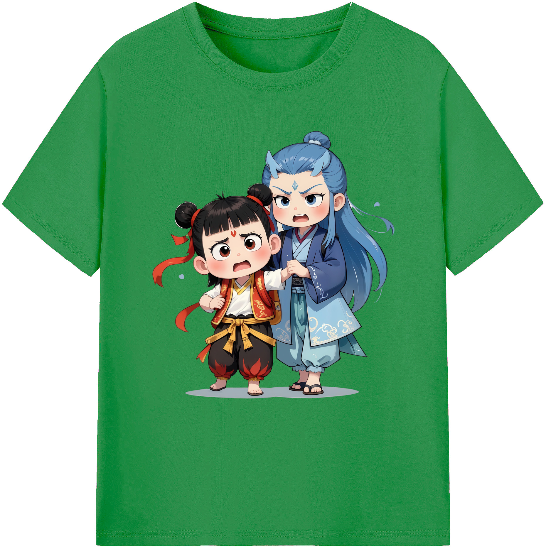 （画像用） Ne Zha 2 ナタ 魔童の大暴れ レディースカジュアルプリントTシャツ（綿100％）