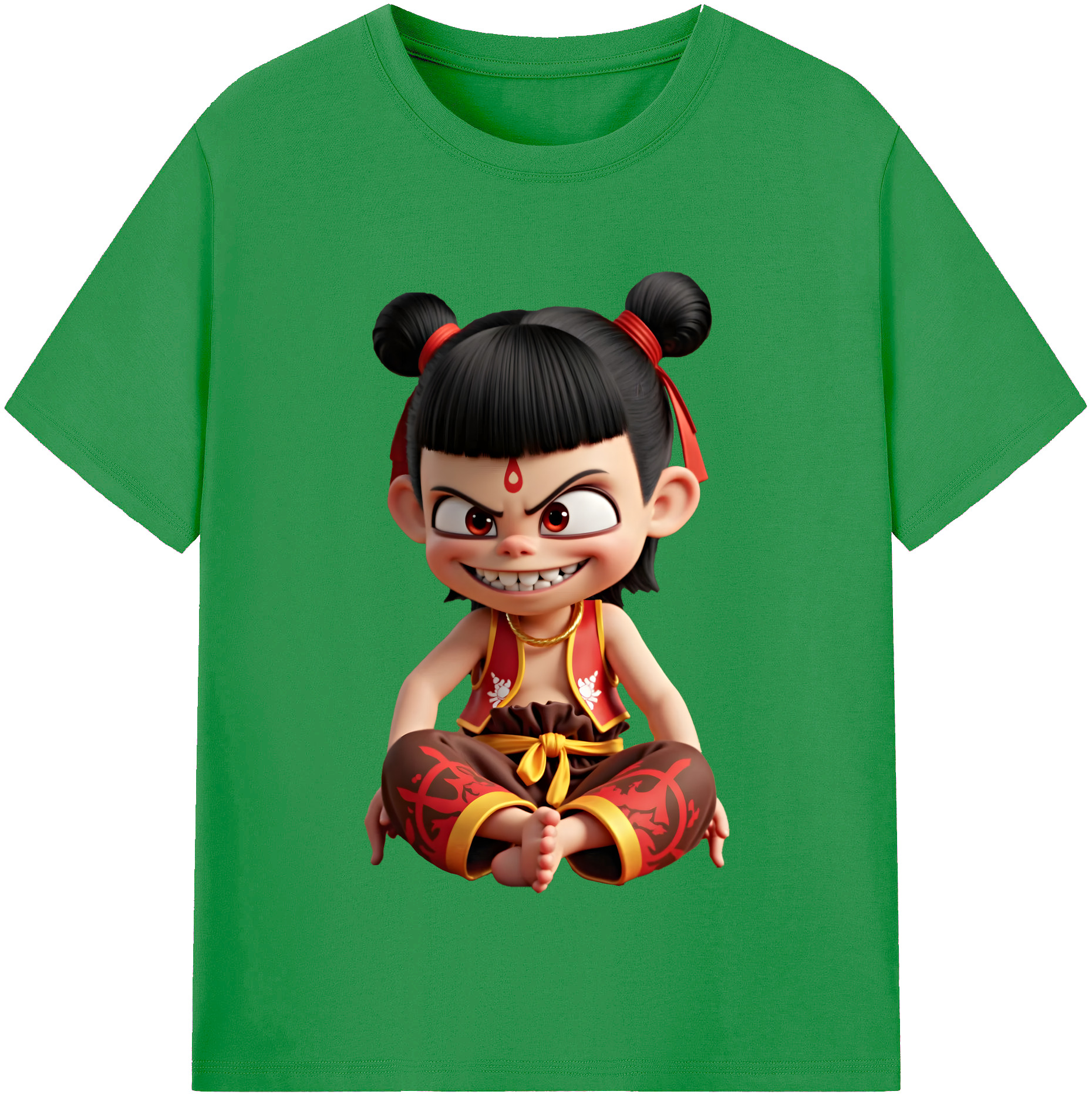 （画像用） Ne Zha 2 ナタ 魔童の大暴れ レディースカジュアルプリントTシャツ（綿100％）