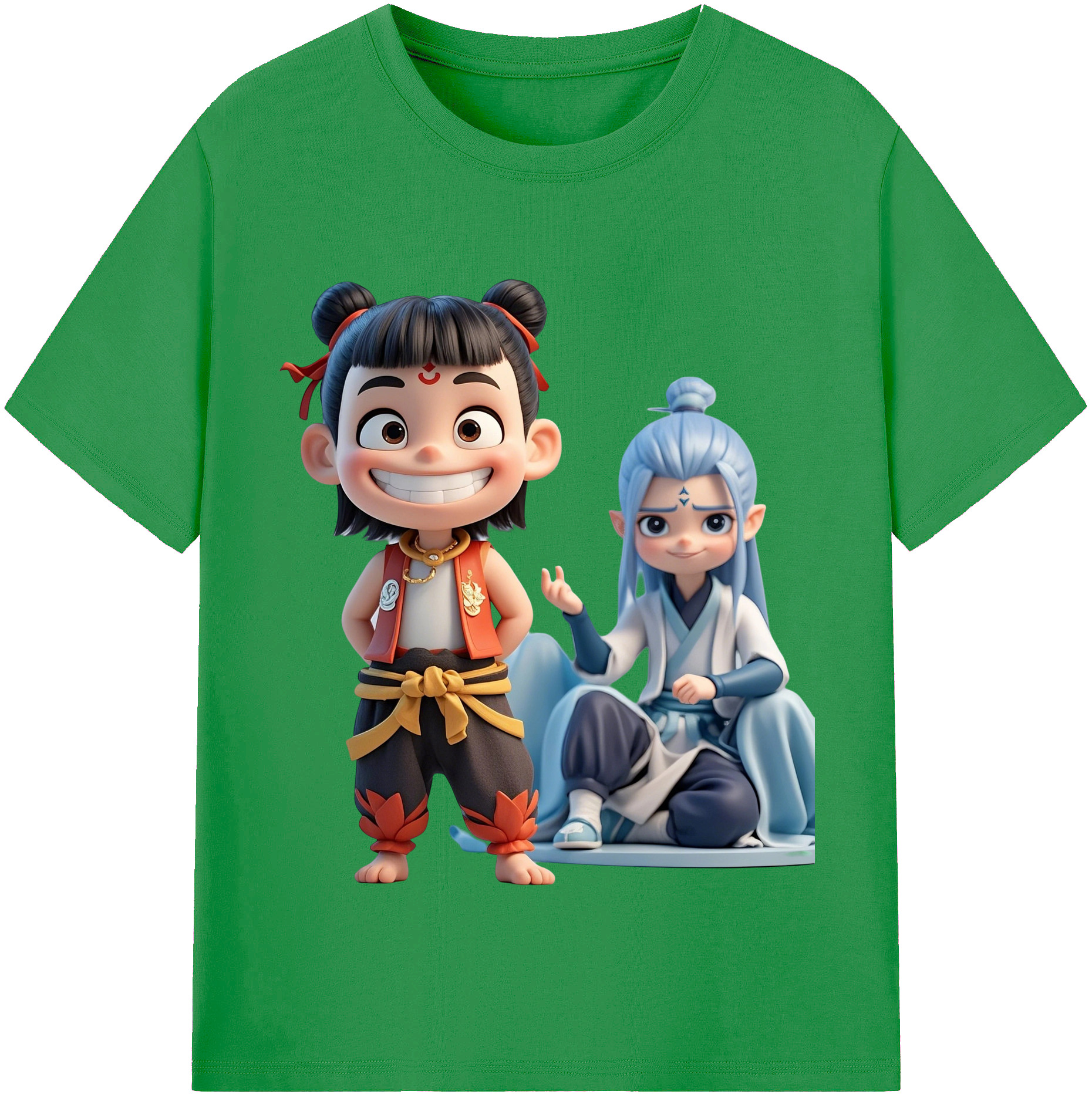 （画像用） Ne Zha 2 ナタ 魔童の大暴れ レディースカジュアルプリントTシャツ（綿100％）