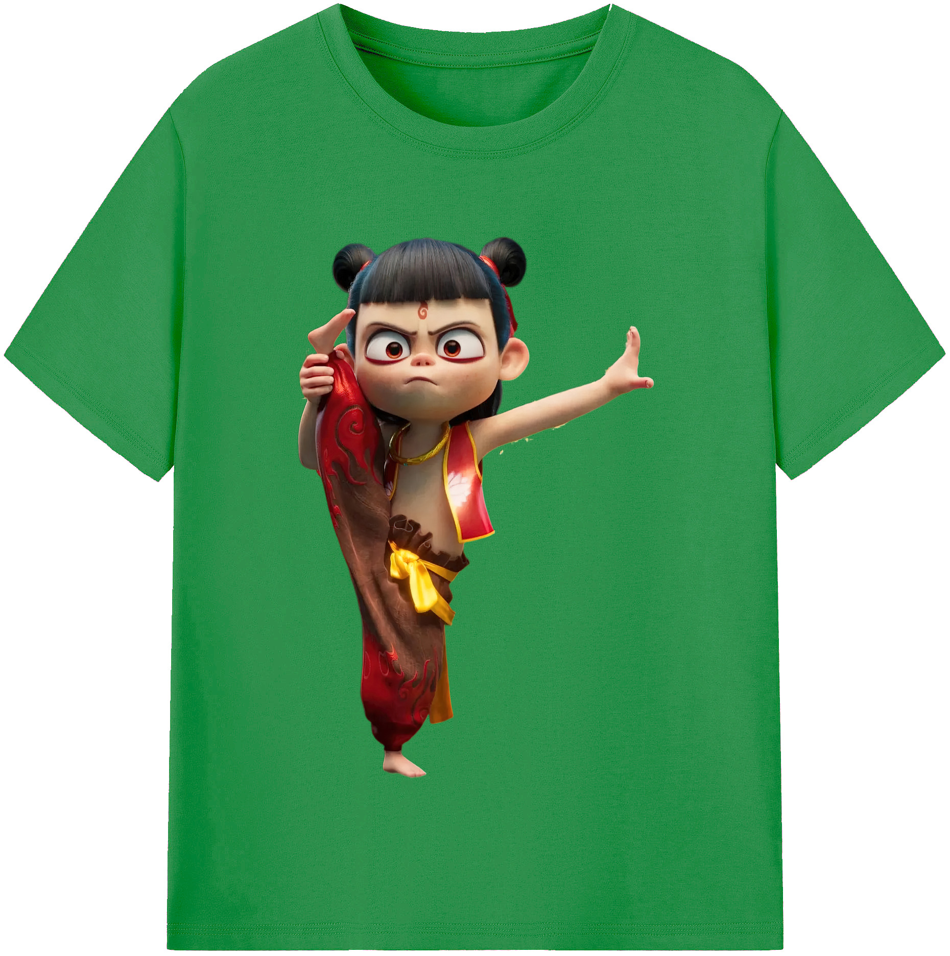 （画像用） Ne Zha 2 ナタ 魔童の大暴れ レディースカジュアルプリントTシャツ（綿100％）