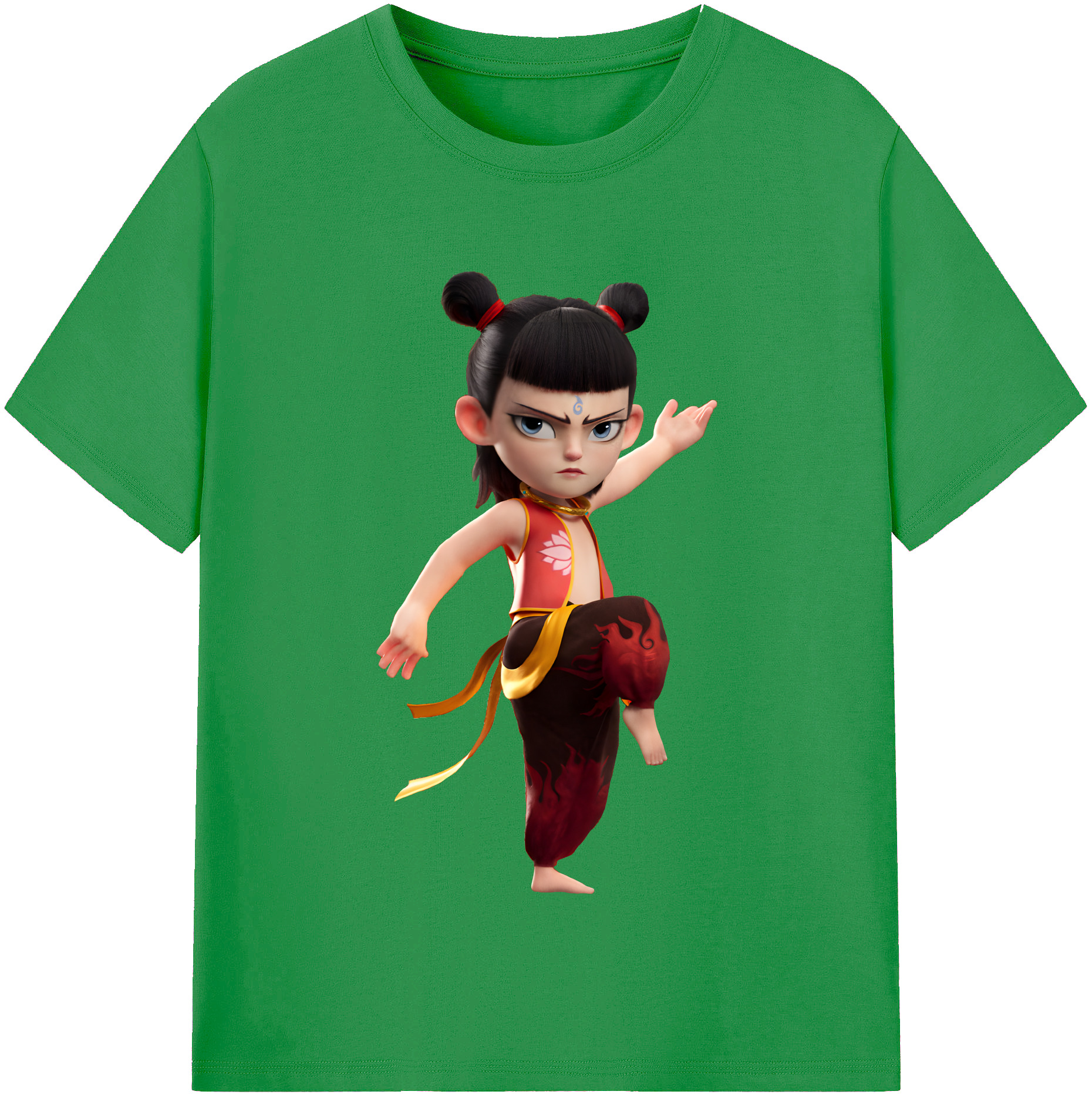 （画像用） Ne Zha 2 ナタ 魔童の大暴れ レディースカジュアルプリントTシャツ（綿100％）