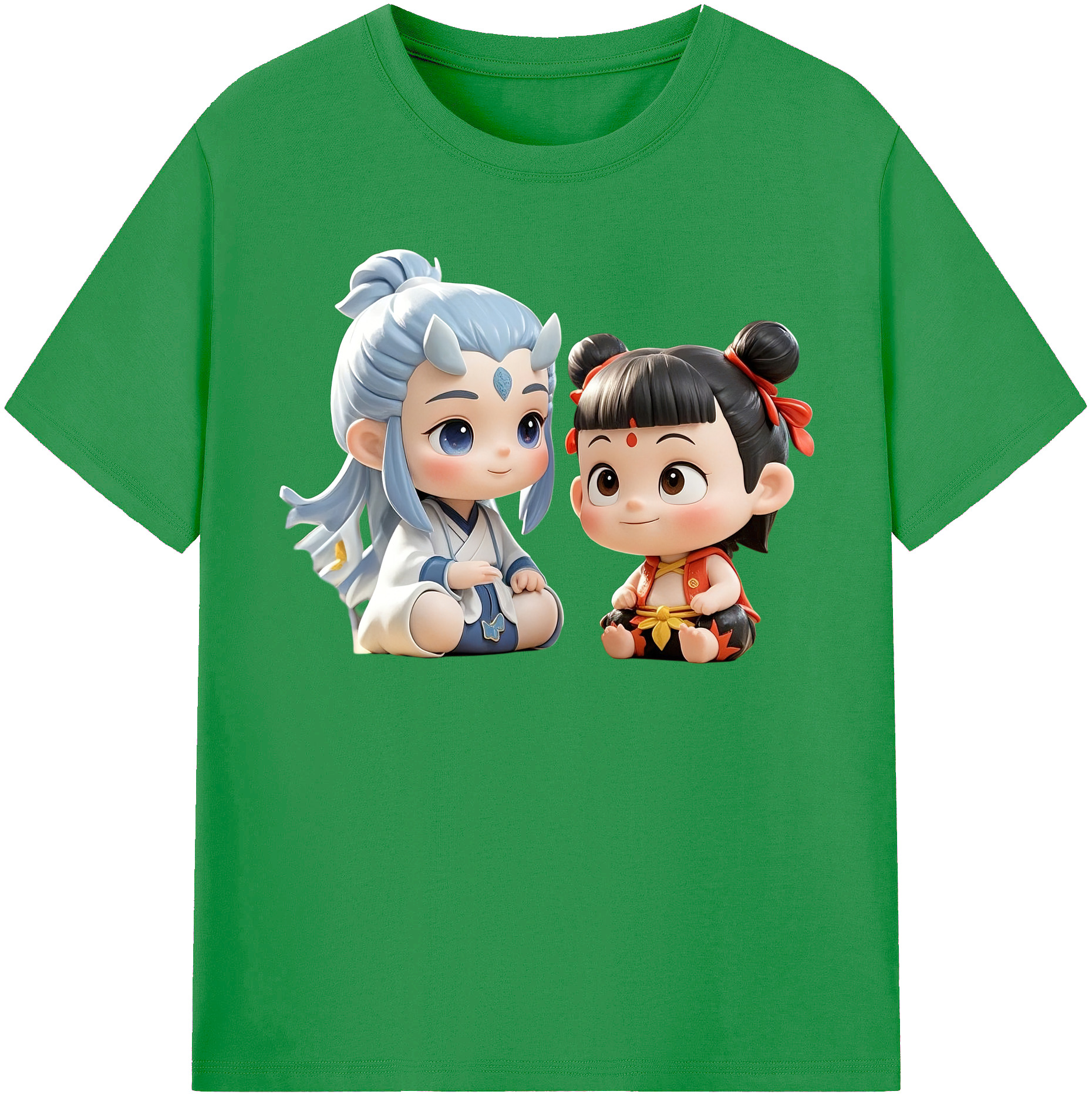 （画像用） Ne Zha 2 ナタ 魔童の大暴れ レディースカジュアルプリントTシャツ（綿100％）