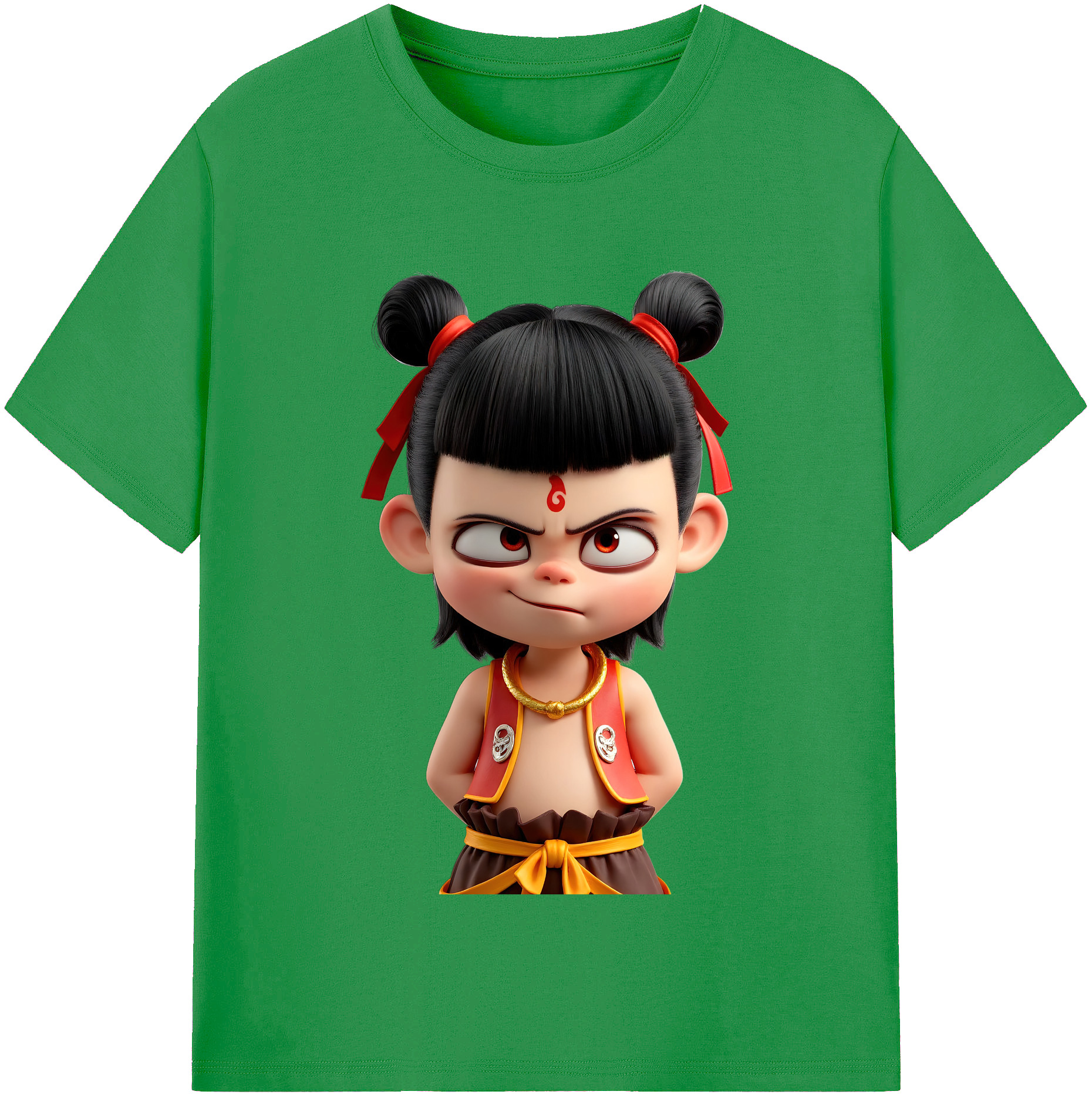 （画像用） Ne Zha 2 ナタ 魔童の大暴れ レディースカジュアルプリントTシャツ（綿100％）