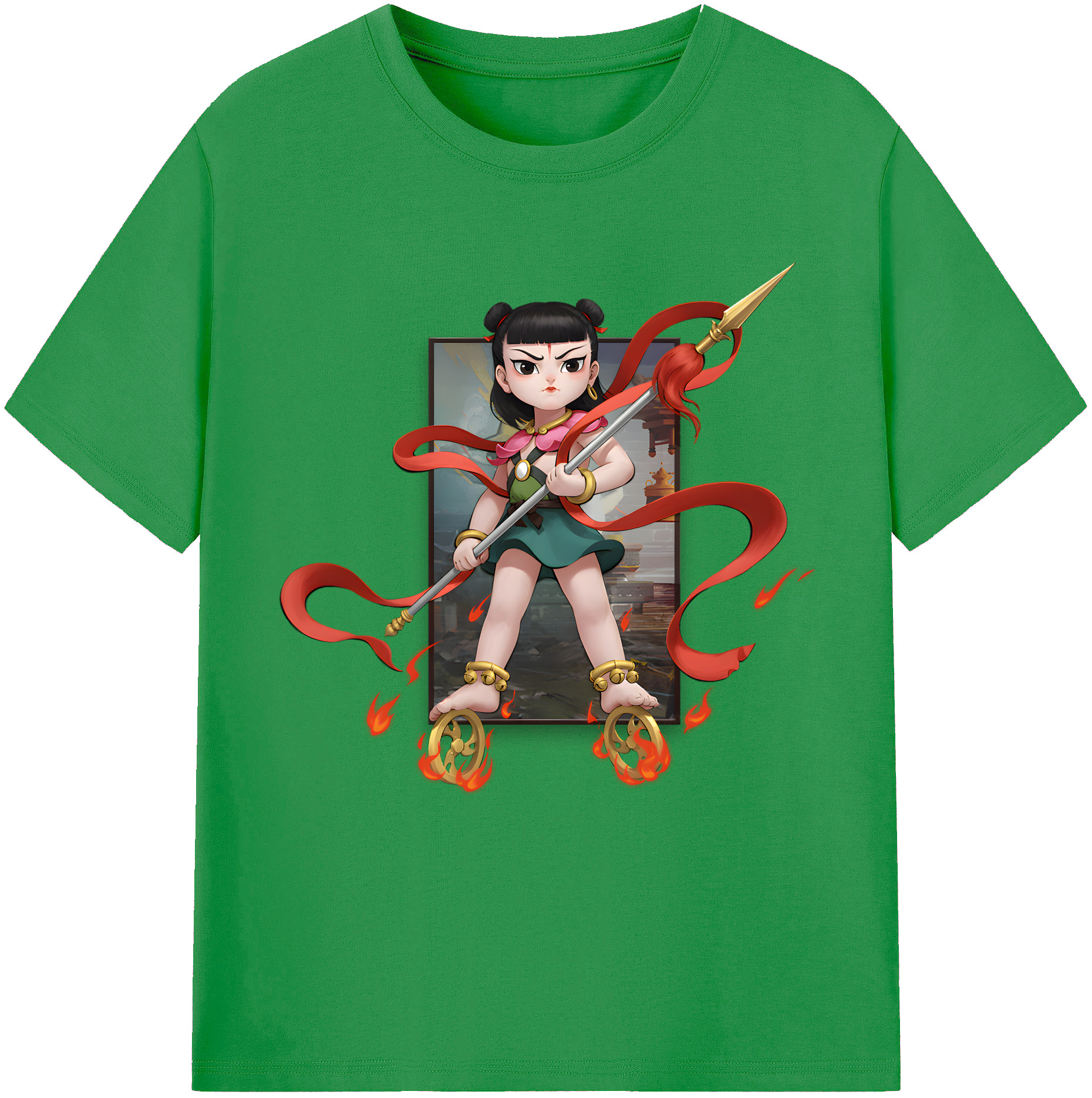 （画像用） Ne Zha 2 ナタ 魔童の大暴れ レディースカジュアルプリントTシャツ（綿100％）