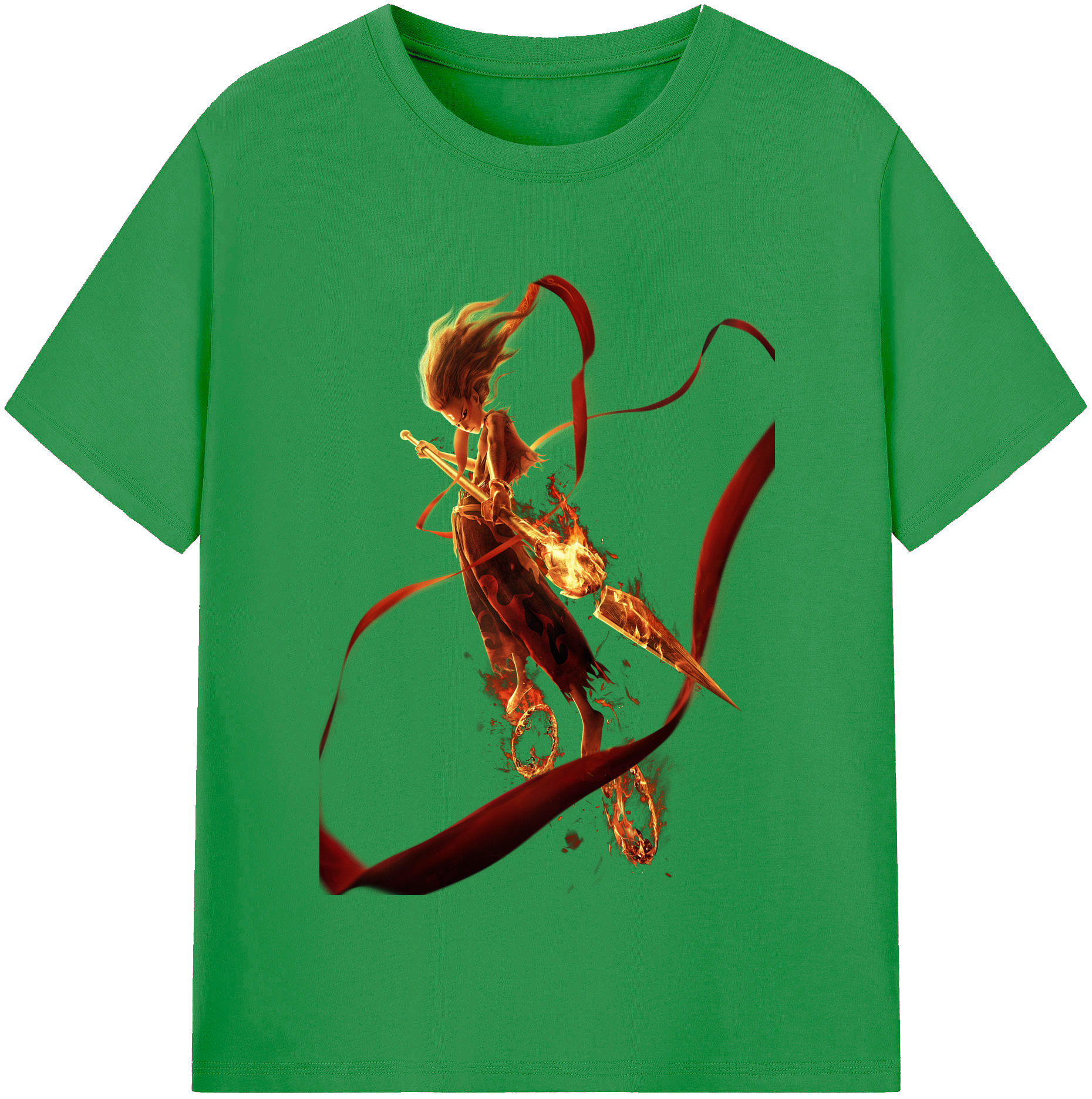 （画像用） Ne Zha 2 ナタ 魔童の大暴れ レディースカジュアルプリントTシャツ（綿100％）