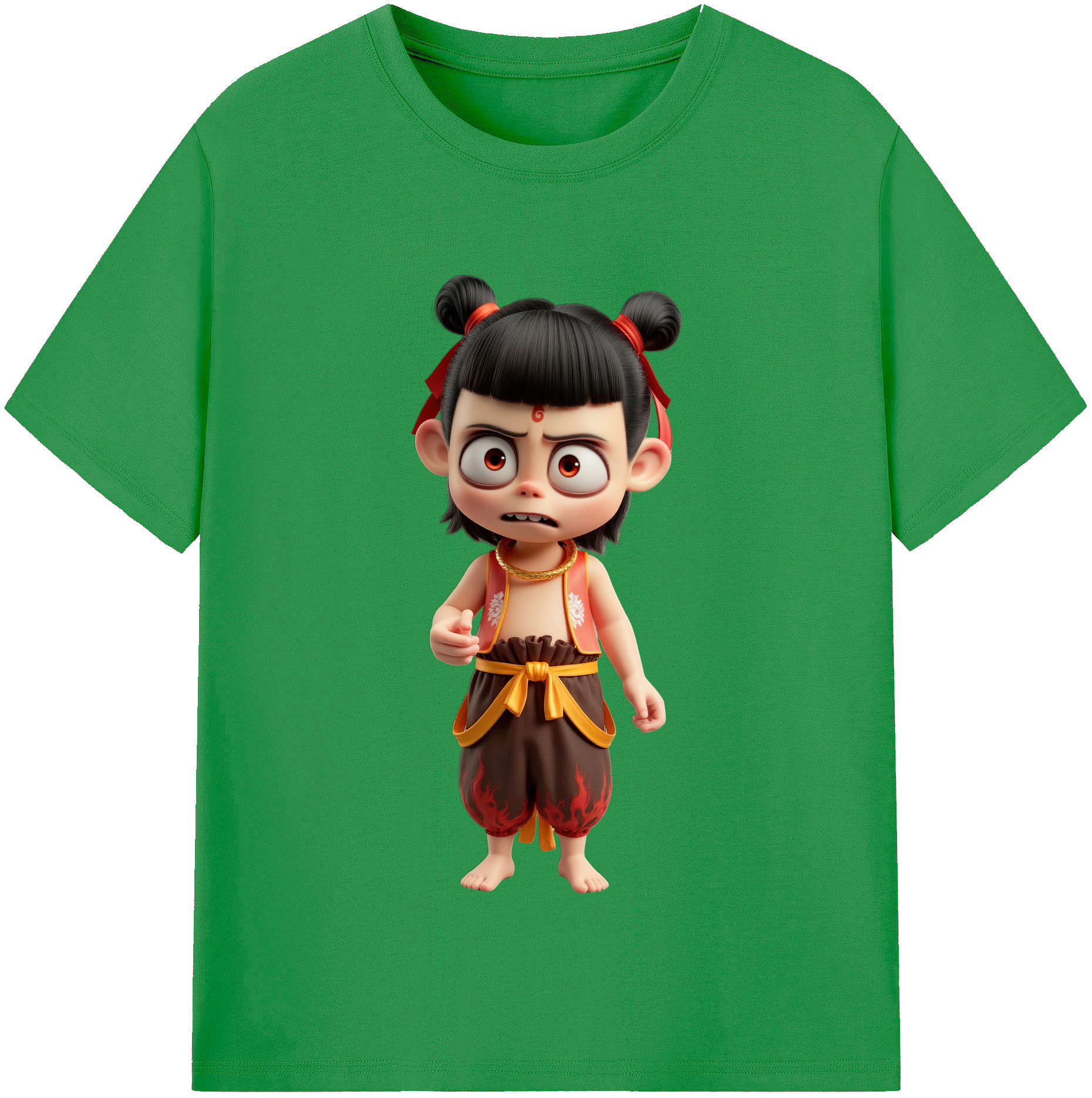 （画像用） Ne Zha 2 ナタ 魔童の大暴れ レディースカジュアルプリントTシャツ（綿100％）