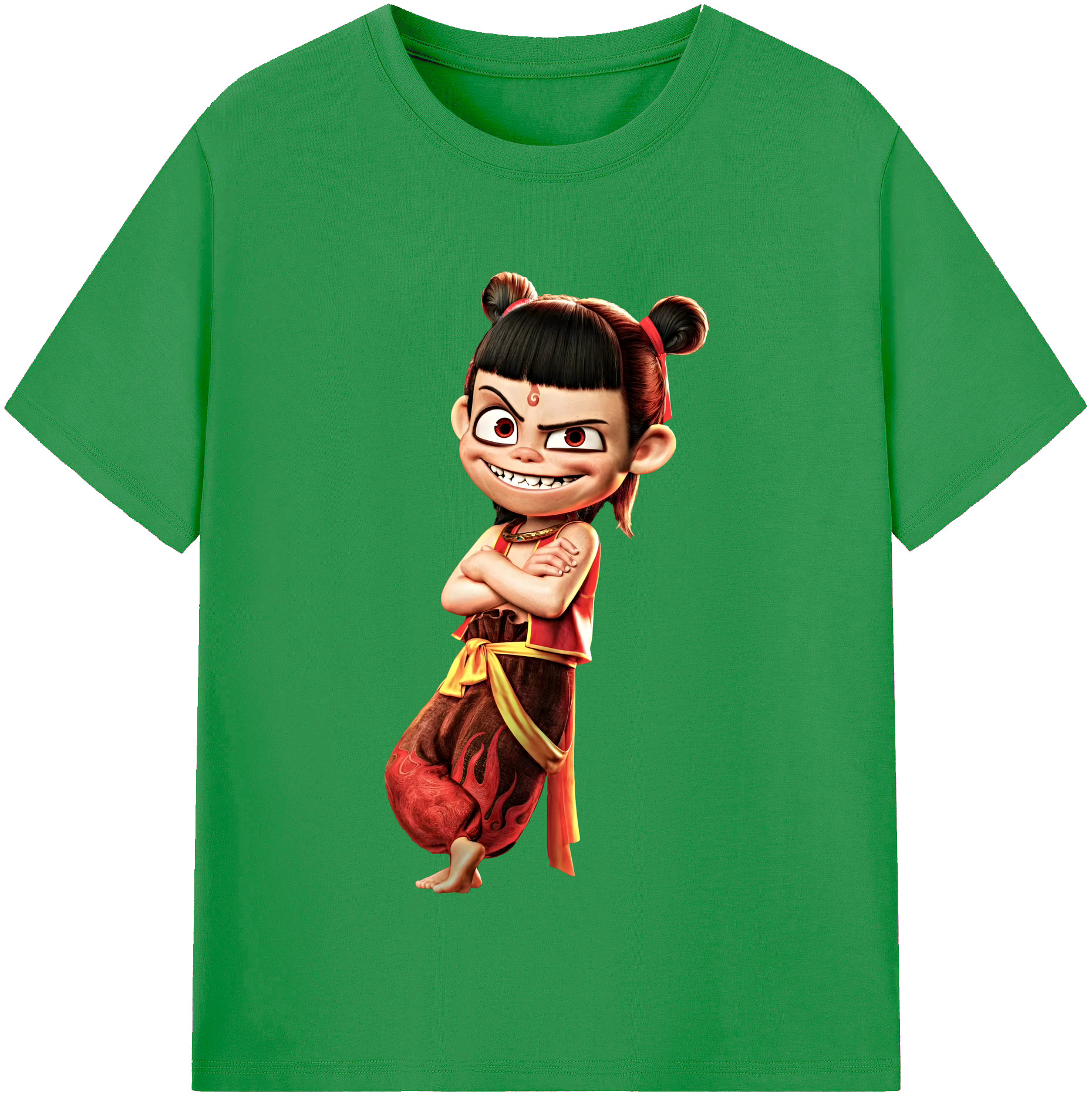（画像用） Ne Zha 2 ナタ 魔童の大暴れ レディースカジュアルプリントTシャツ（綿100％）