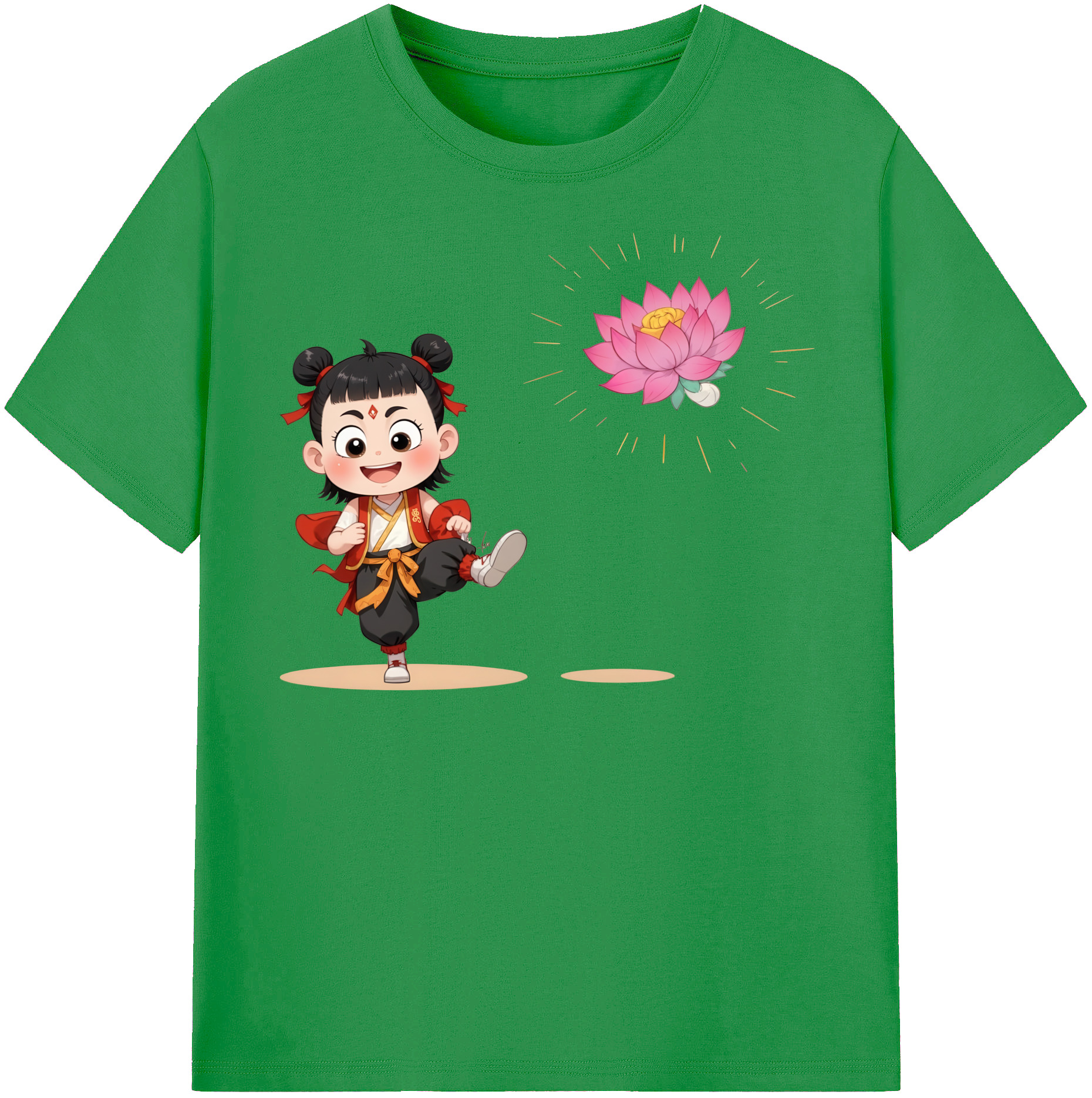 （画像用） Ne Zha 2 ナタ 魔童の大暴れ レディースカジュアルプリントTシャツ（綿100％）