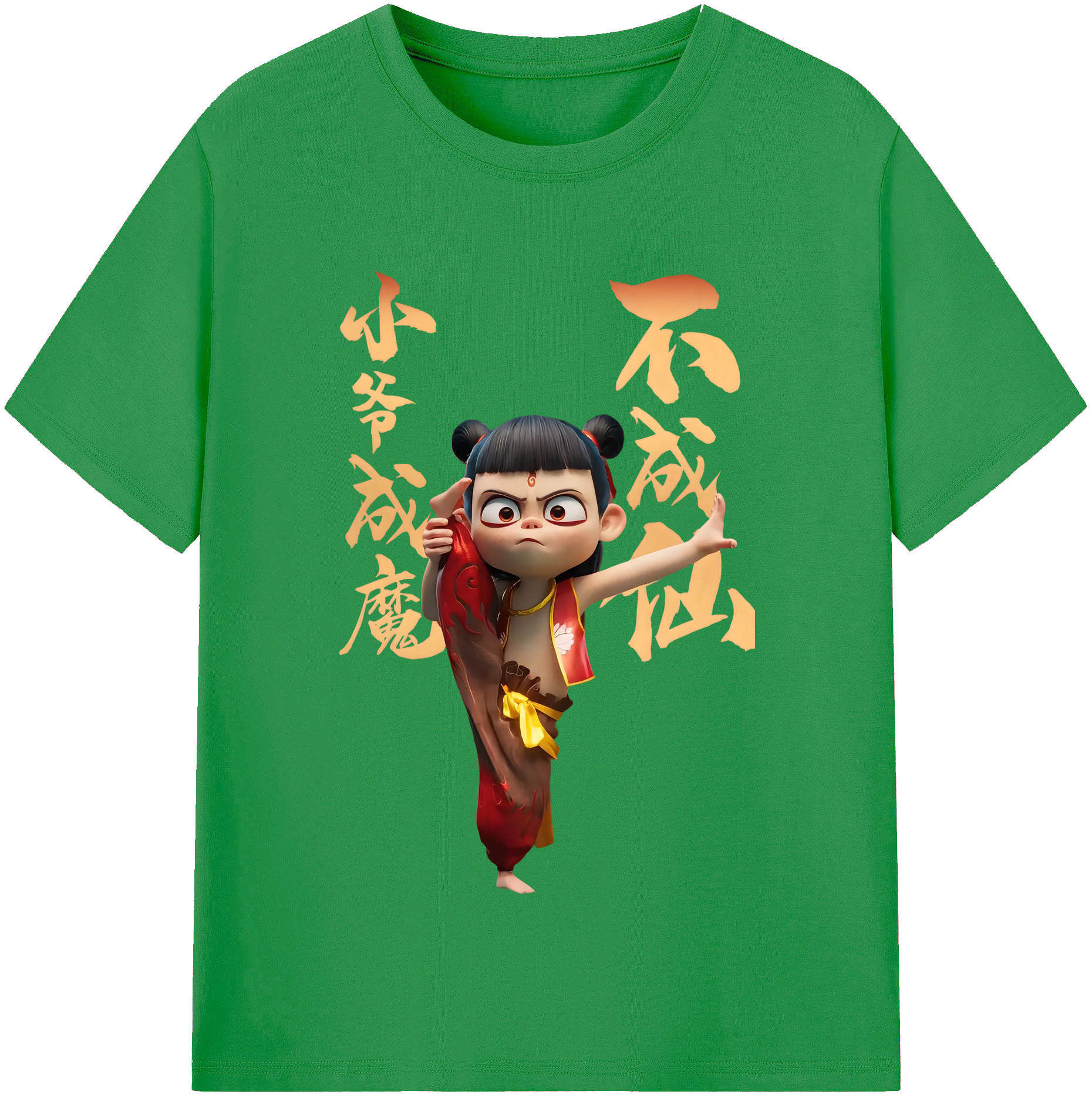 （画像用） Ne Zha 2 ナタ 魔童の大暴れ レディースカジュアルプリントTシャツ（綿100％）