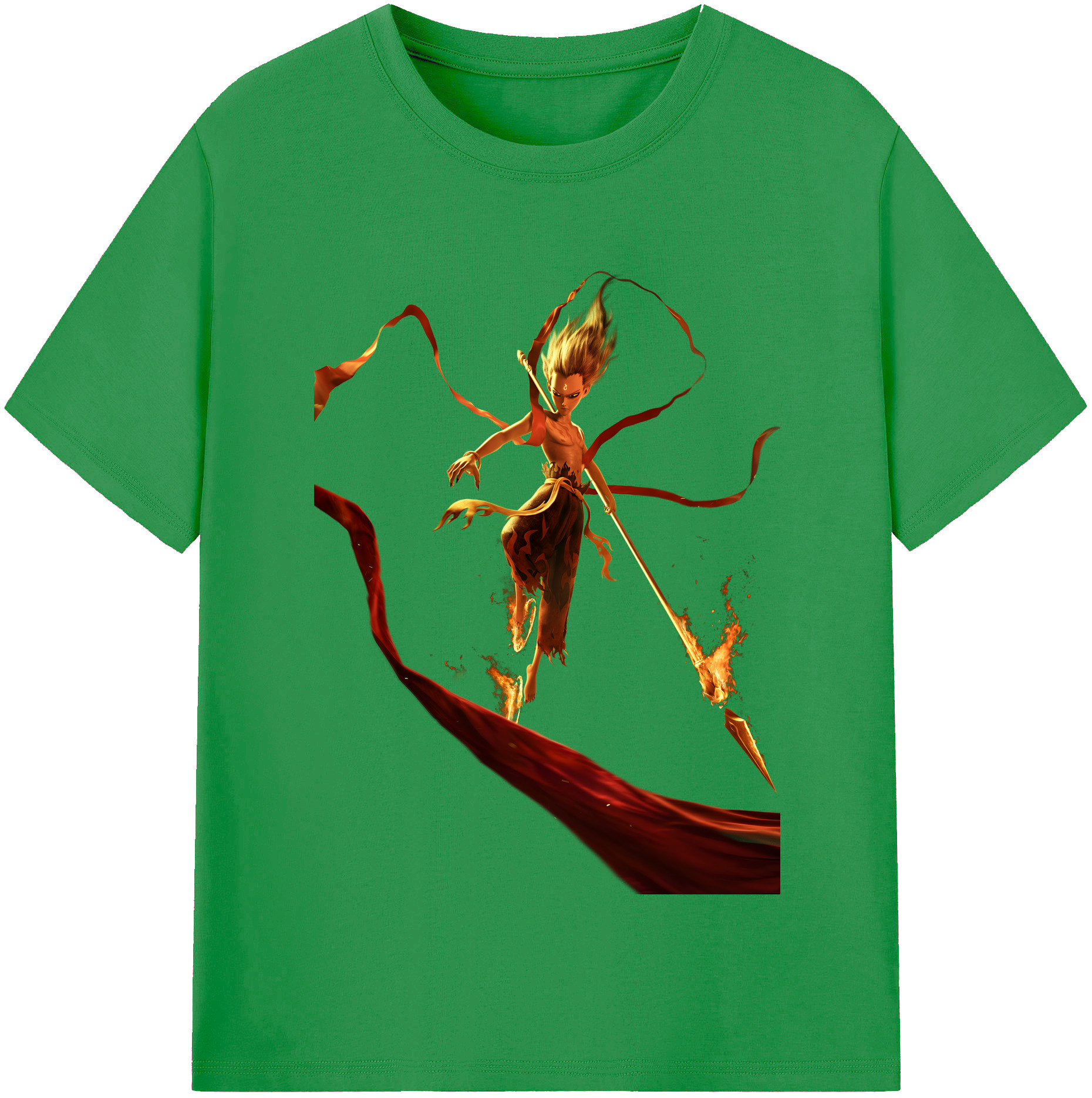 （画像用） Ne Zha 2 ナタ 魔童の大暴れ レディースカジュアルプリントTシャツ（綿100％）