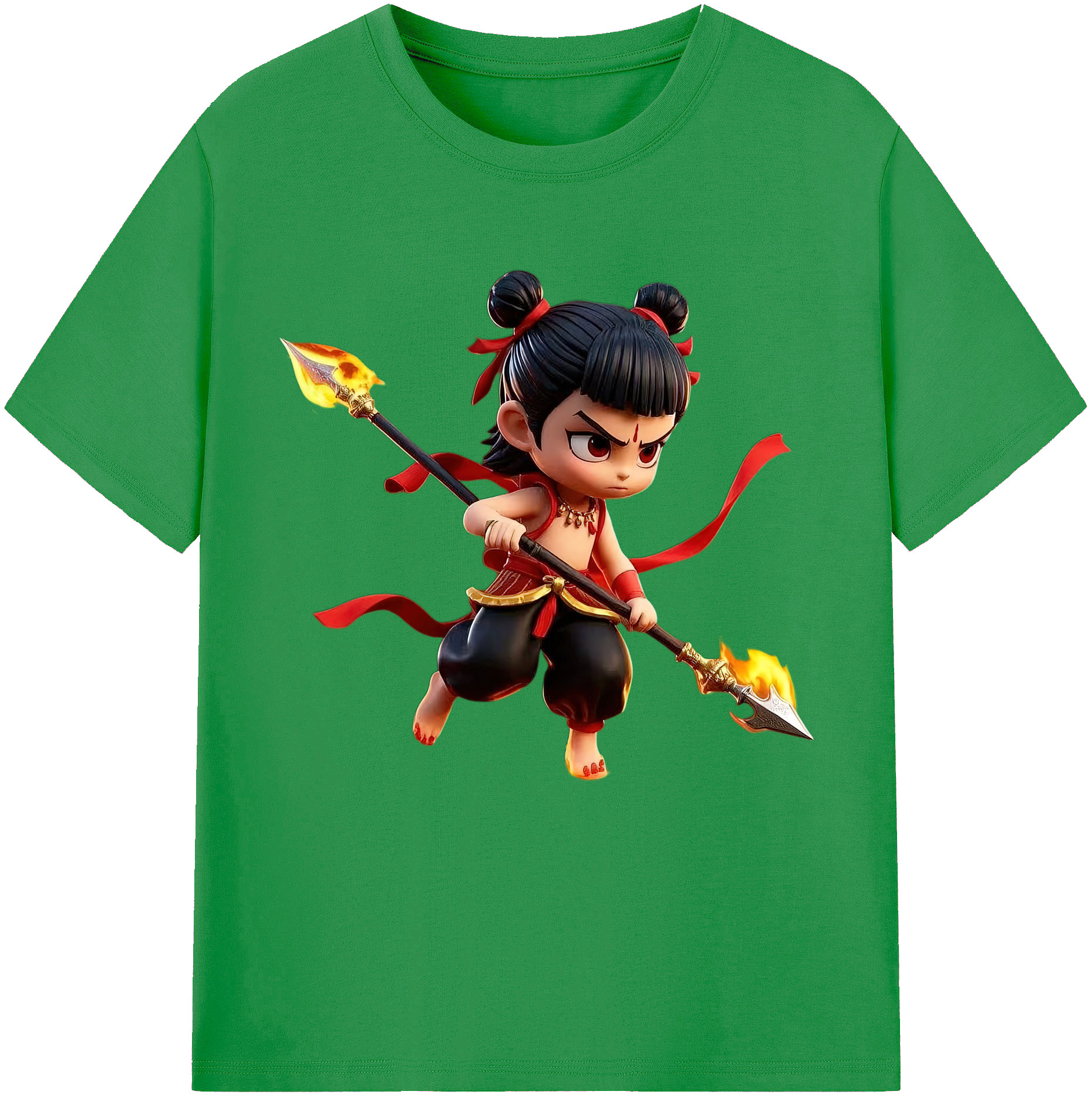 （画像用） Ne Zha 2 ナタ 魔童の大暴れ レディースカジュアルプリントTシャツ（綿100％）