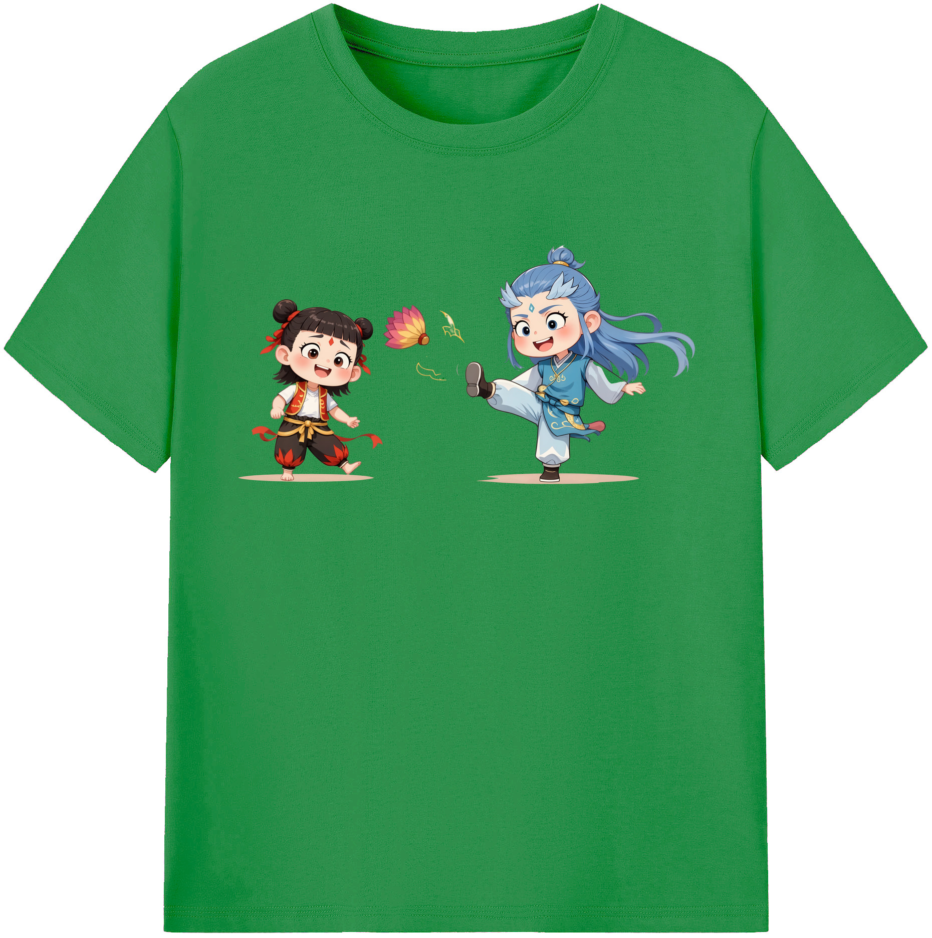 （画像用） Ne Zha 2 ナタ 魔童の大暴れ レディースカジュアルプリントTシャツ（綿100％）