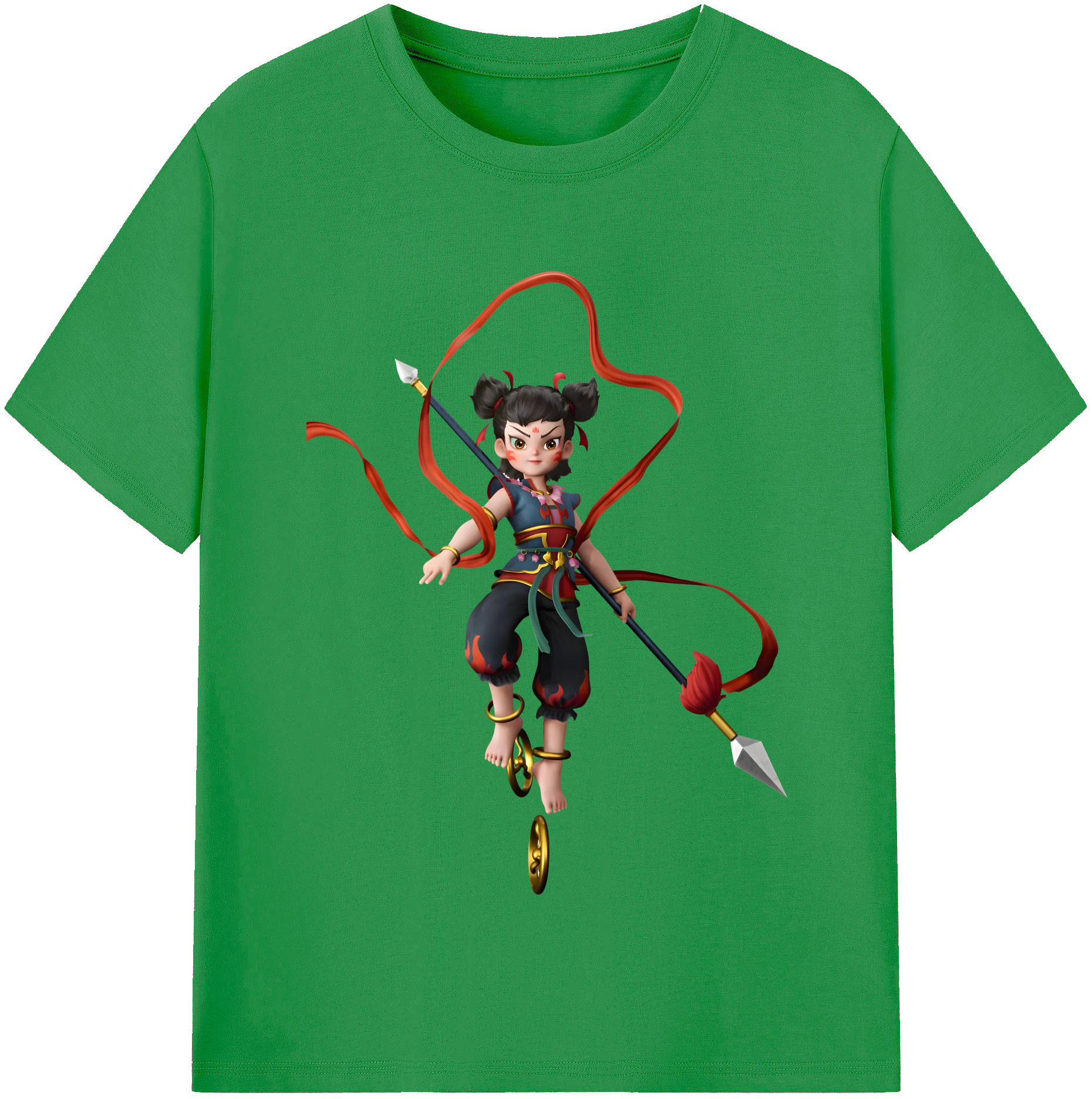 （画像用） Ne Zha 2 ナタ 魔童の大暴れ レディースカジュアルプリントTシャツ（綿100％）