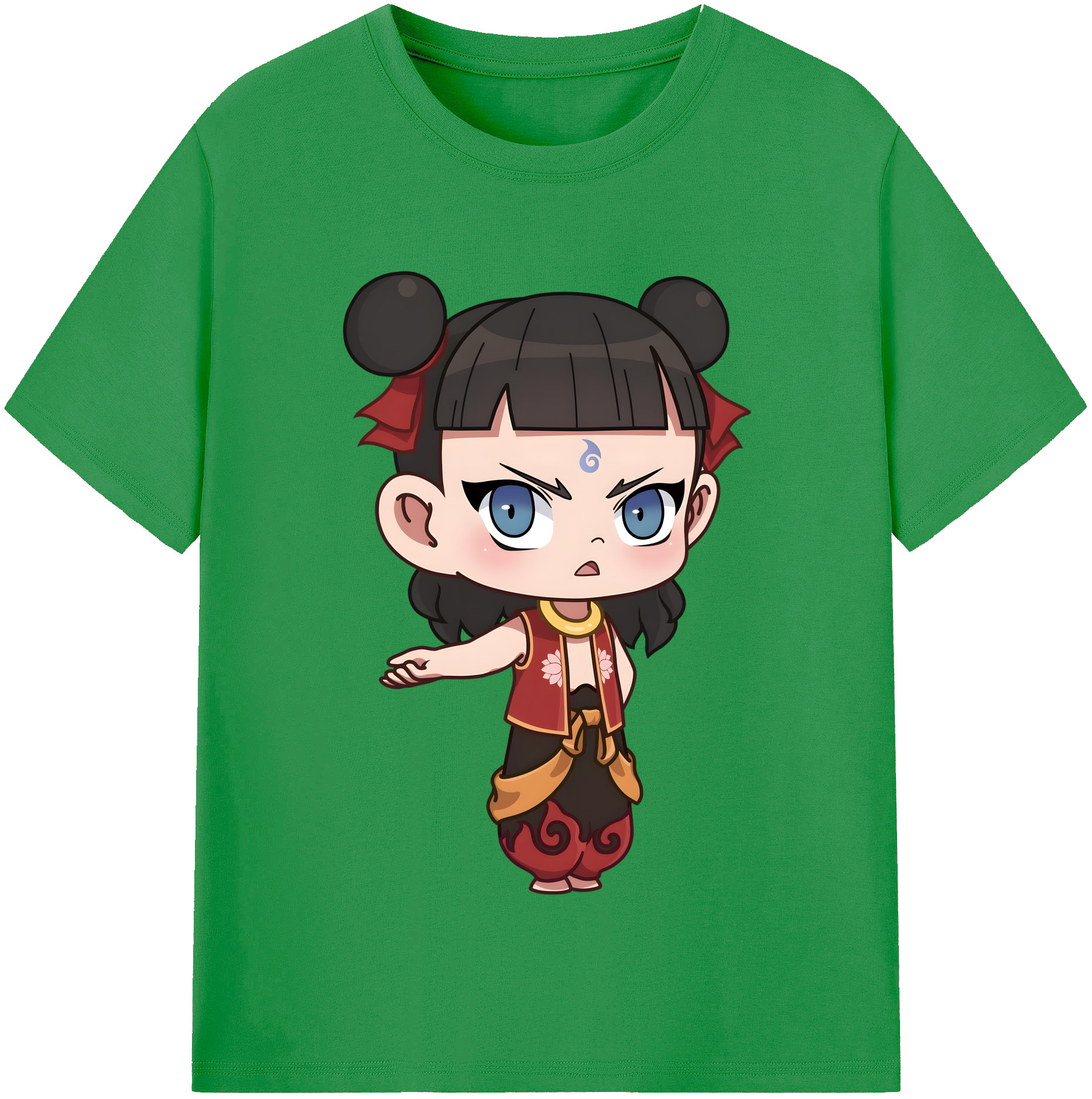 （画像用） Ne Zha 2 ナタ 魔童の大暴れ レディースカジュアルプリントTシャツ（綿100％）