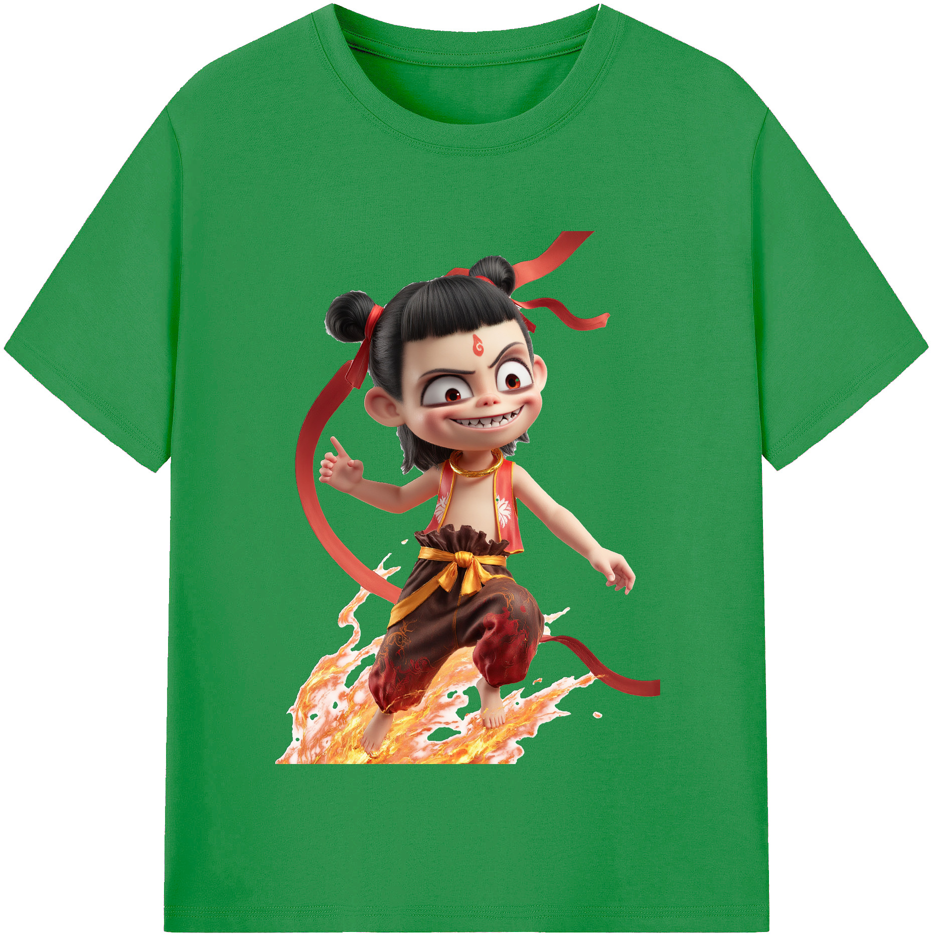 （画像用） Ne Zha 2 ナタ 魔童の大暴れ レディースカジュアルプリントTシャツ（綿100％）