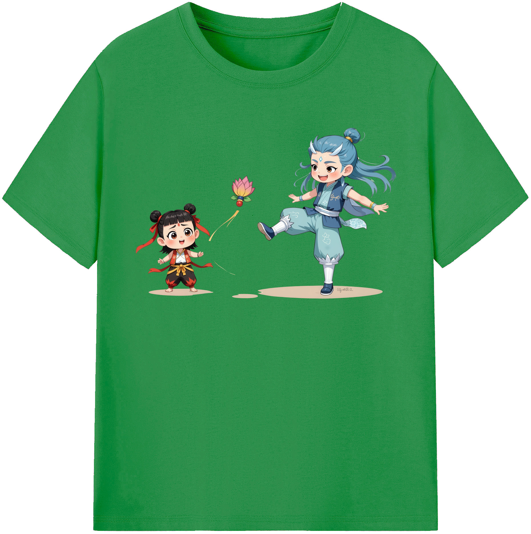 （画像用） Ne Zha 2 ナタ 魔童の大暴れ レディースカジュアルプリントTシャツ（綿100％）