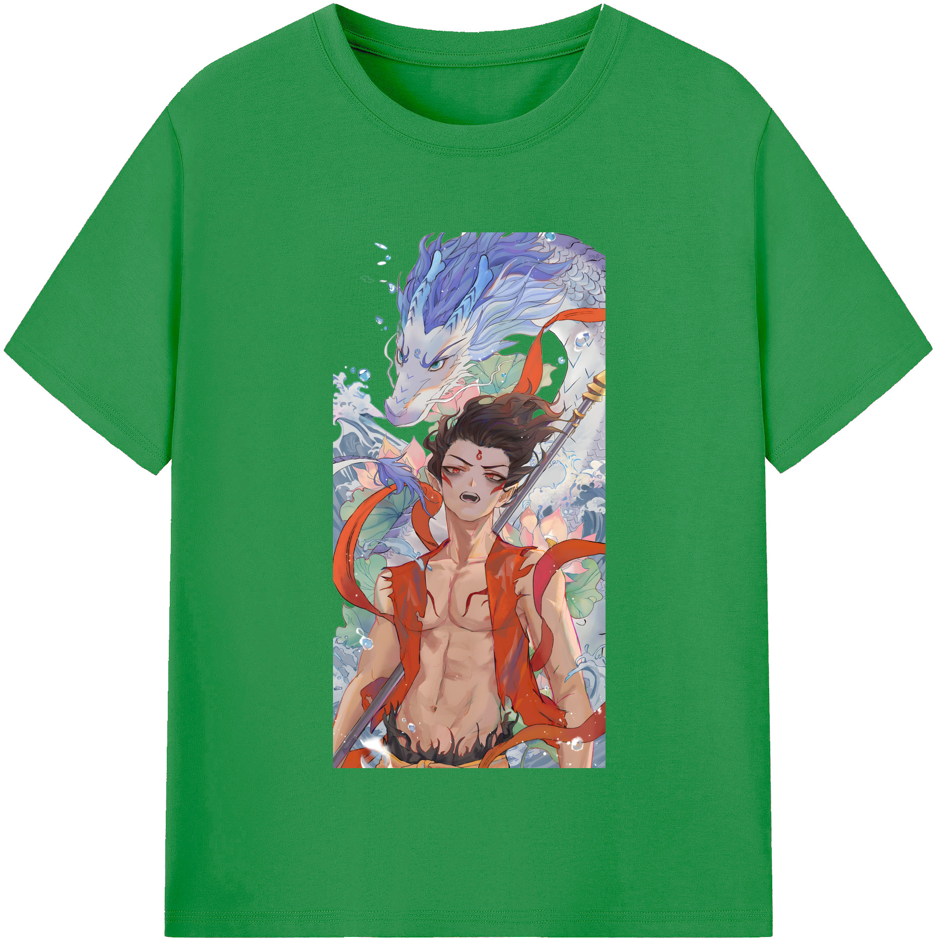 （画像用） Ne Zha 2 ナタ 魔童の大暴れ レディースカジュアルプリントTシャツ（綿100％）