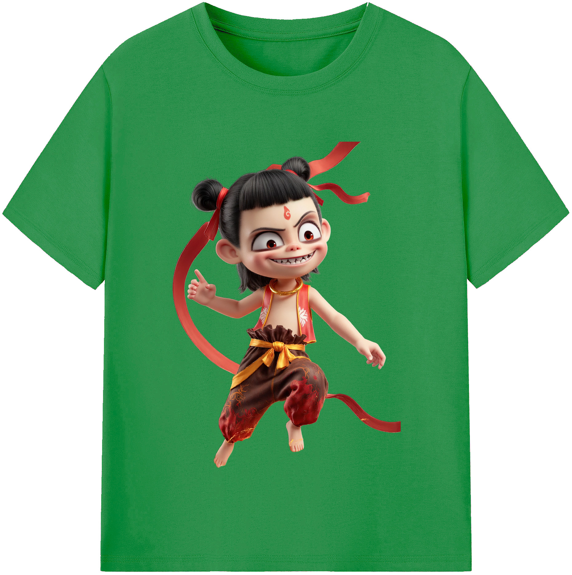 （画像用） Ne Zha 2 ナタ 魔童の大暴れ レディースカジュアルプリントTシャツ（綿100％）