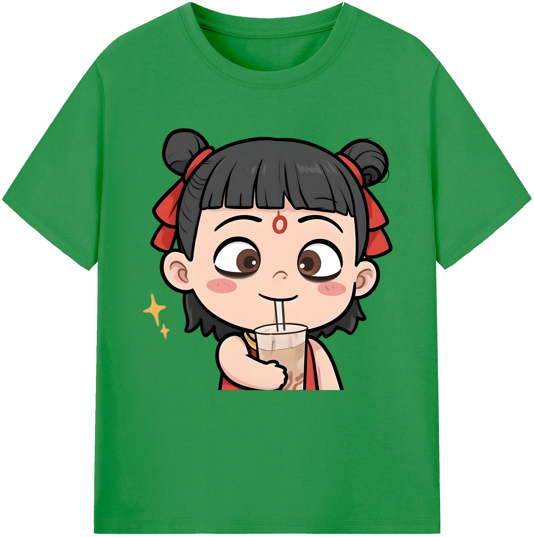 （画像用） Ne Zha 2 ナタ 魔童の大暴れ レディースカジュアルプリントTシャツ（綿100％）