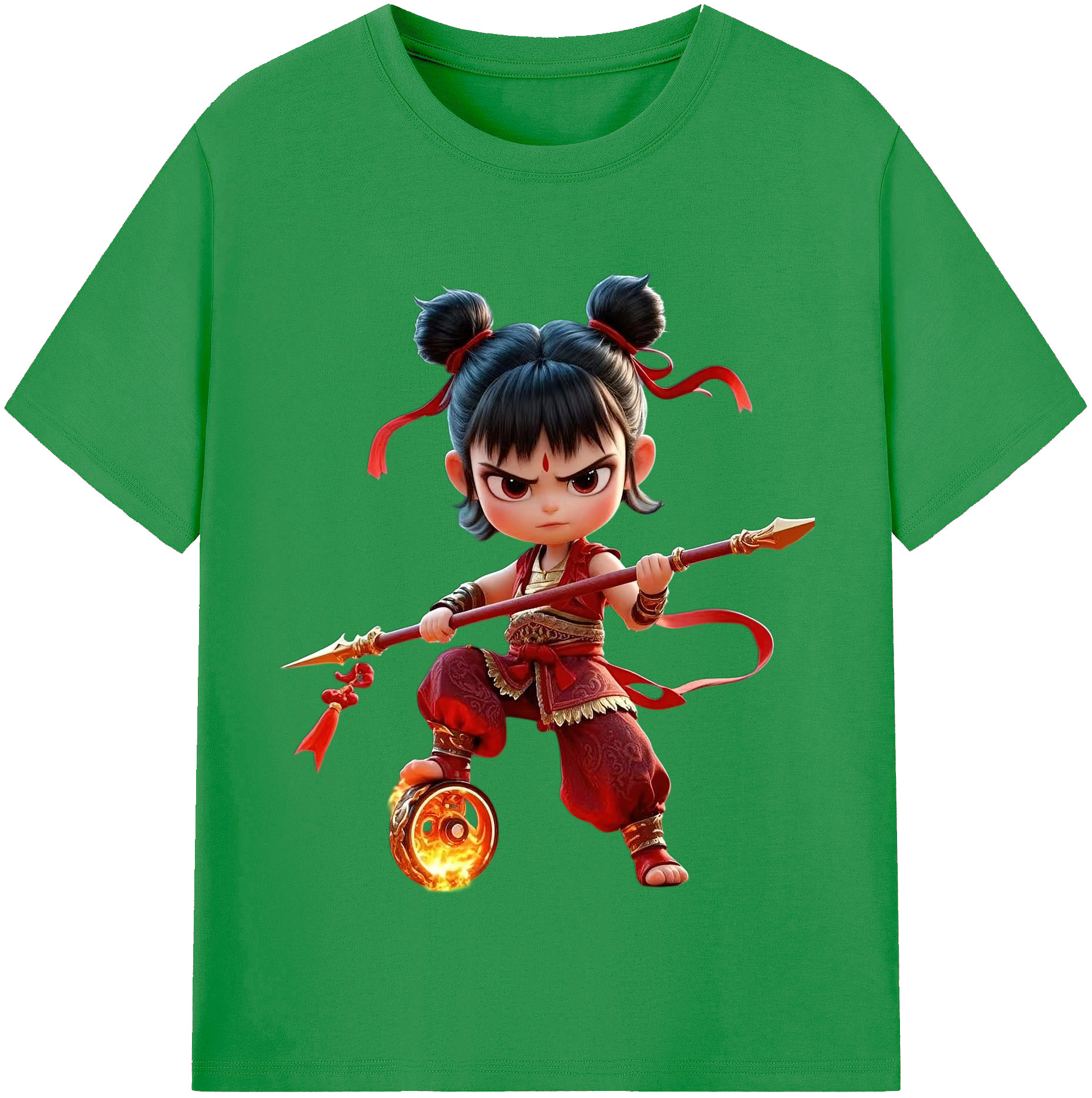 （画像用） Ne Zha 2 ナタ 魔童の大暴れ レディースカジュアルプリントTシャツ（綿100％）
