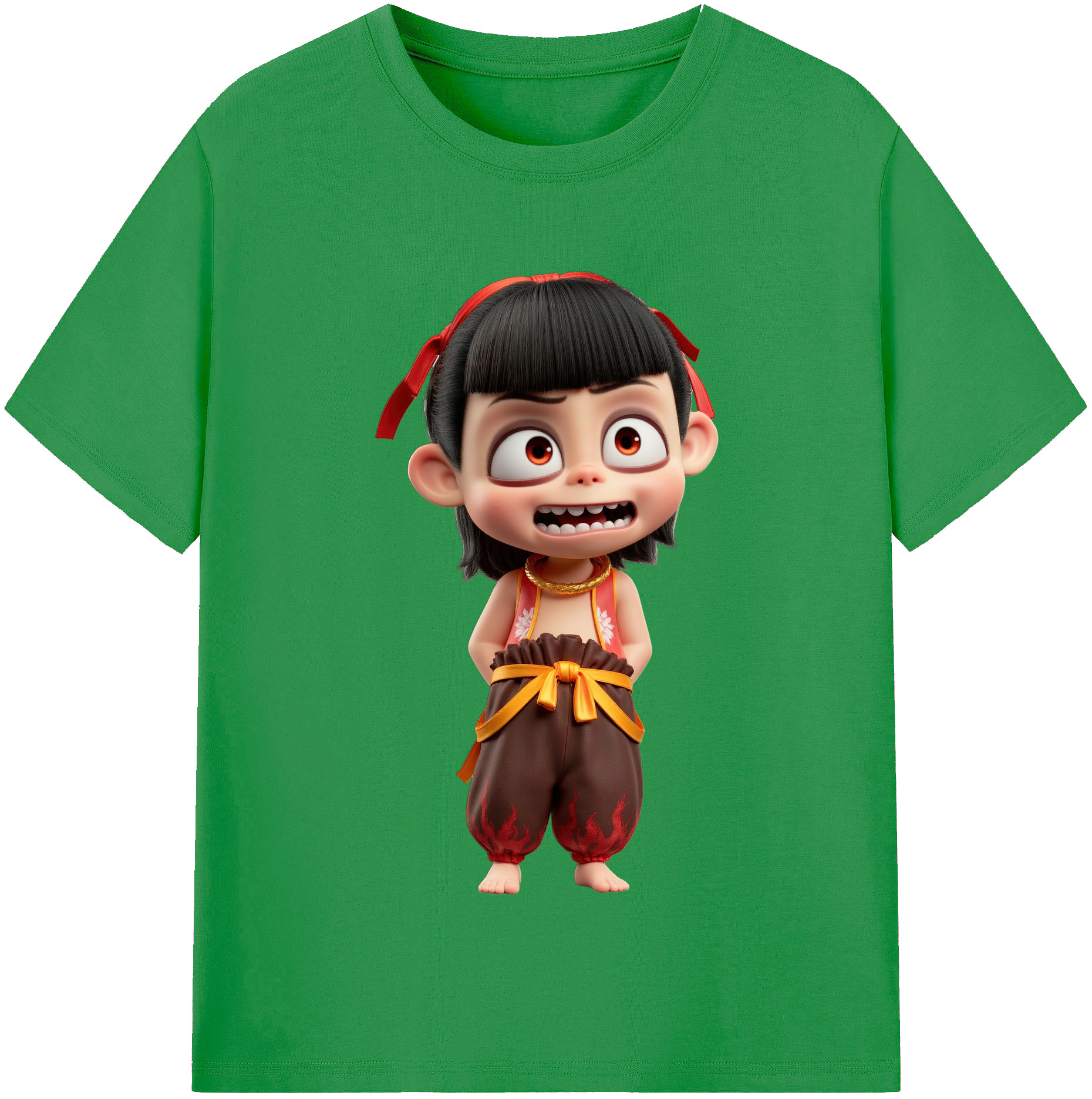 （画像用） Ne Zha 2 ナタ 魔童の大暴れ レディースカジュアルプリントTシャツ（綿100％）