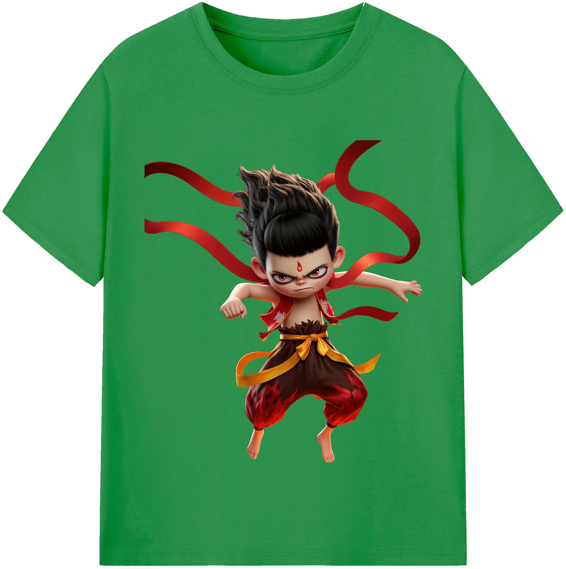 （画像用） Ne Zha 2 ナタ 魔童の大暴れ レディースカジュアルプリントTシャツ（綿100％）
