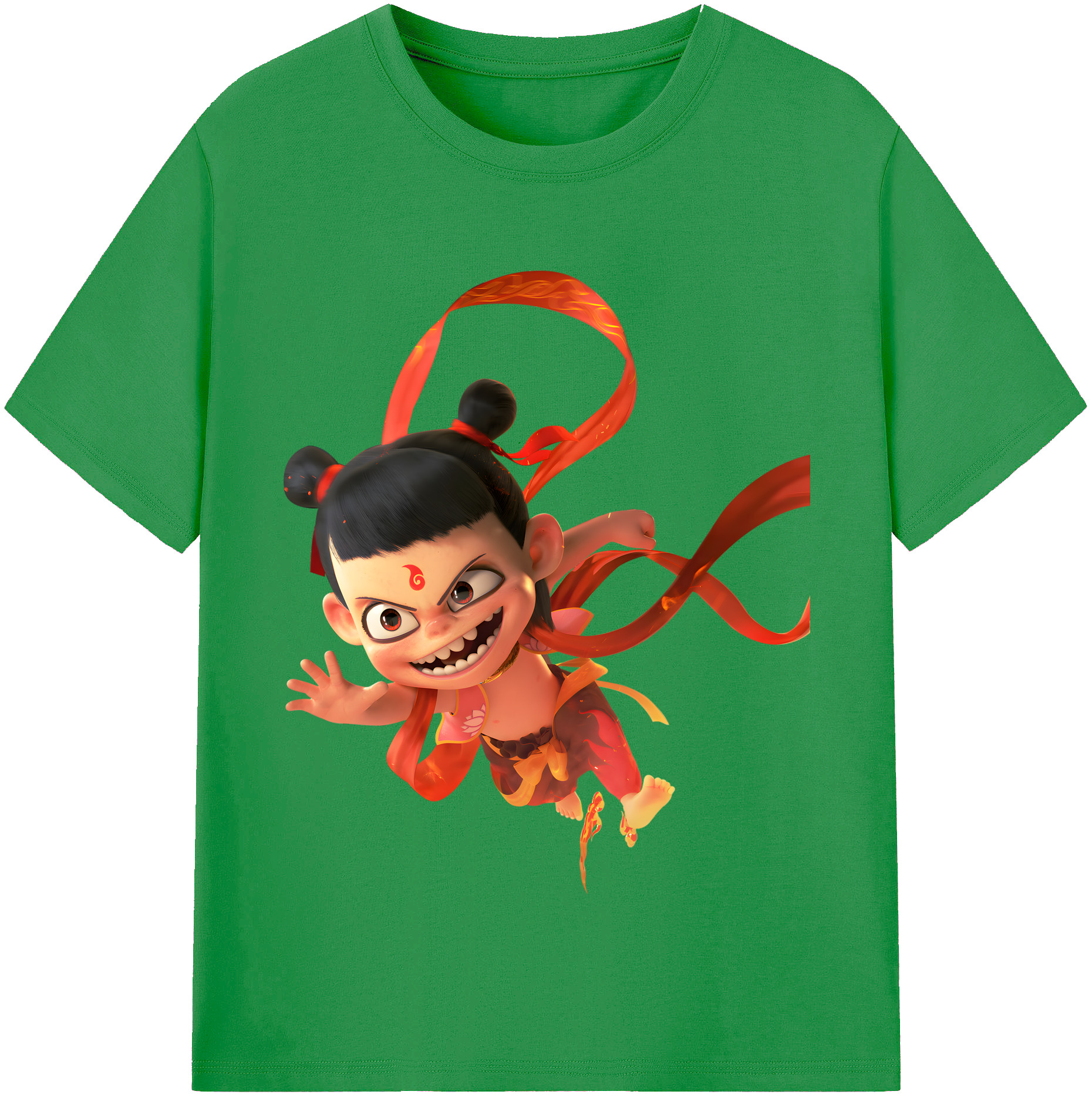 （画像用） Ne Zha 2 ナタ 魔童の大暴れ レディースカジュアルプリントTシャツ（綿100％）