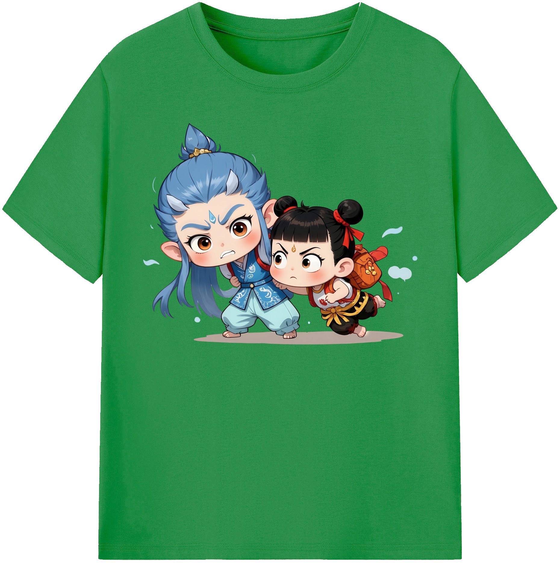 （画像用） Ne Zha 2 ナタ 魔童の大暴れ レディースカジュアルプリントTシャツ（綿100％）