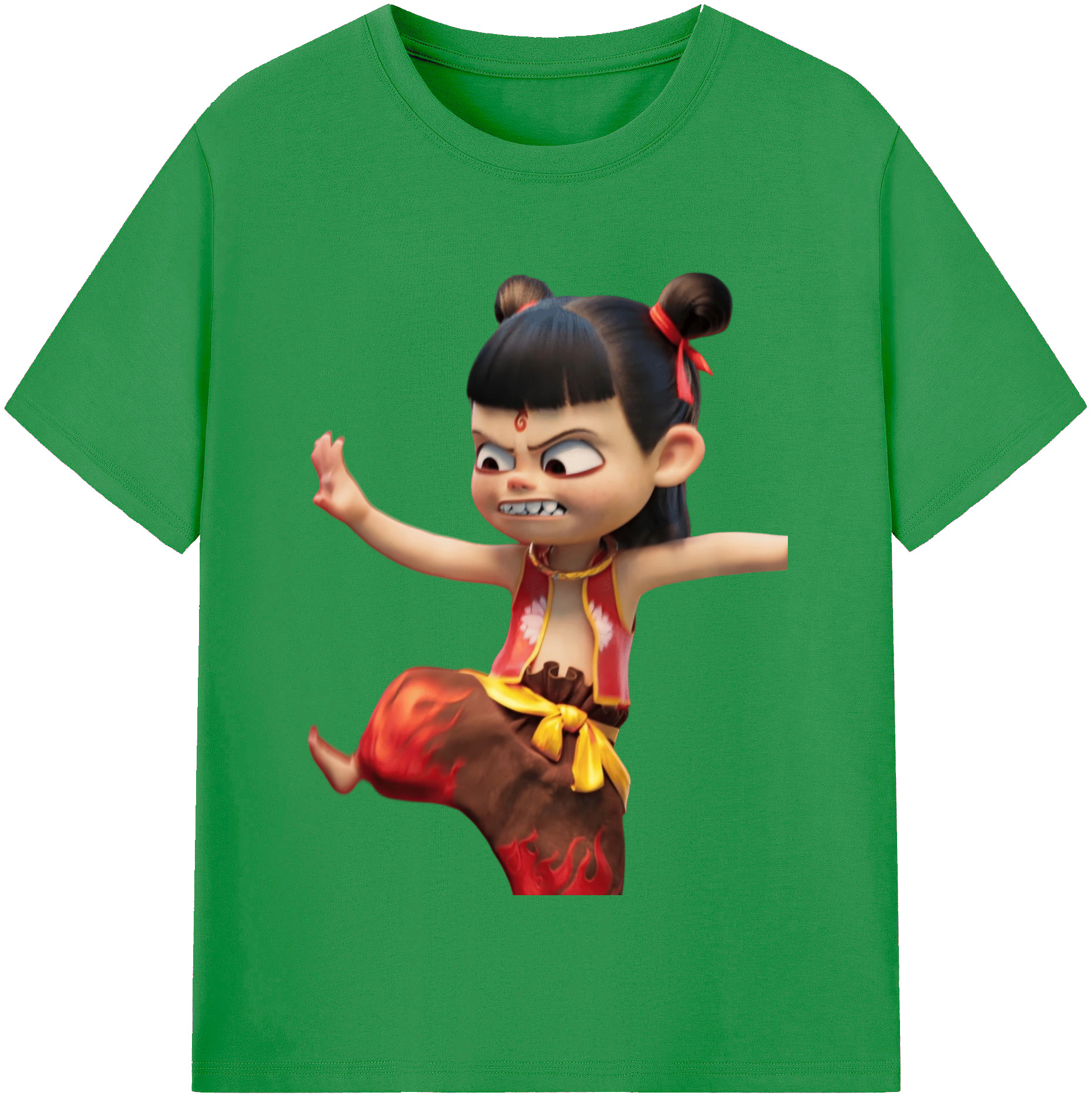 （画像用） Ne Zha 2 ナタ 魔童の大暴れ レディースカジュアルプリントTシャツ（綿100％）