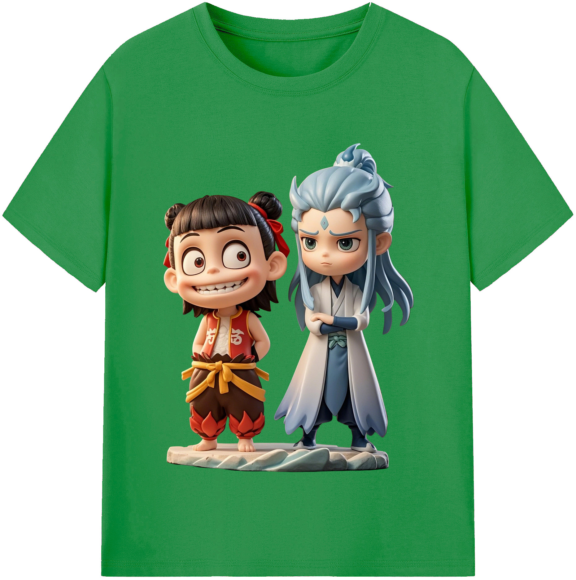 （画像用） Ne Zha 2 ナタ 魔童の大暴れ レディースカジュアルプリントTシャツ（綿100％）