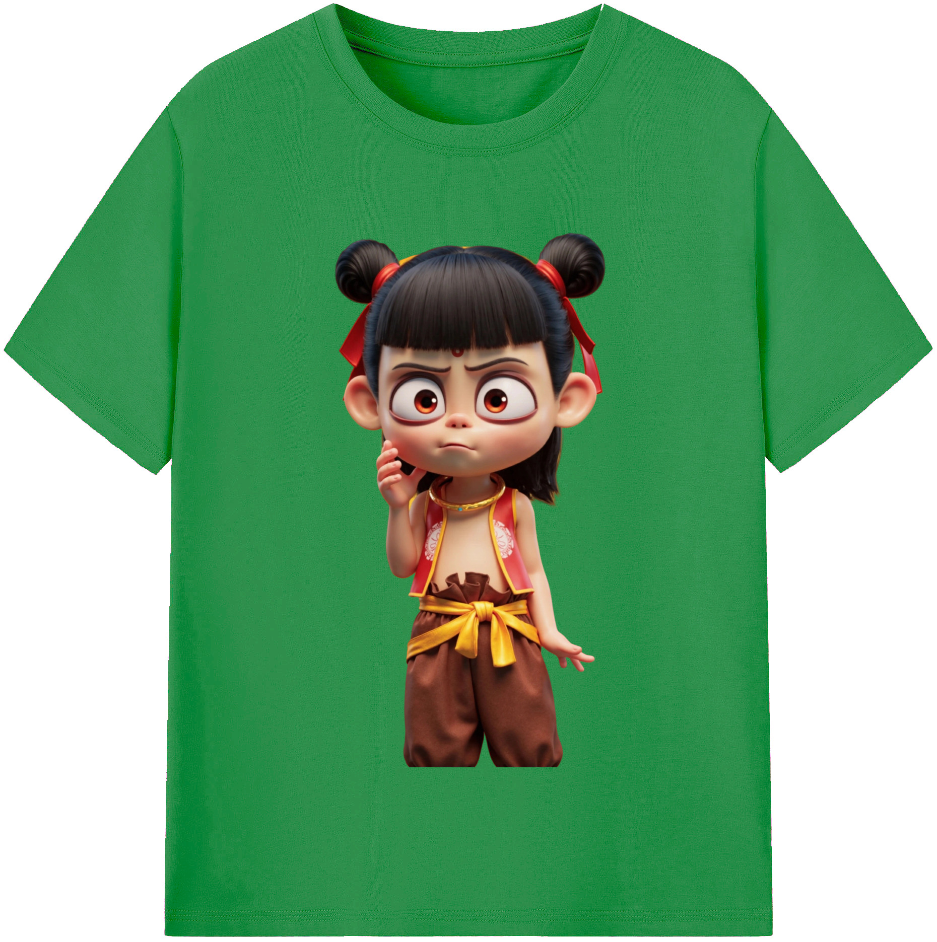 （画像用） Ne Zha 2 ナタ 魔童の大暴れ レディースカジュアルプリントTシャツ（綿100％）