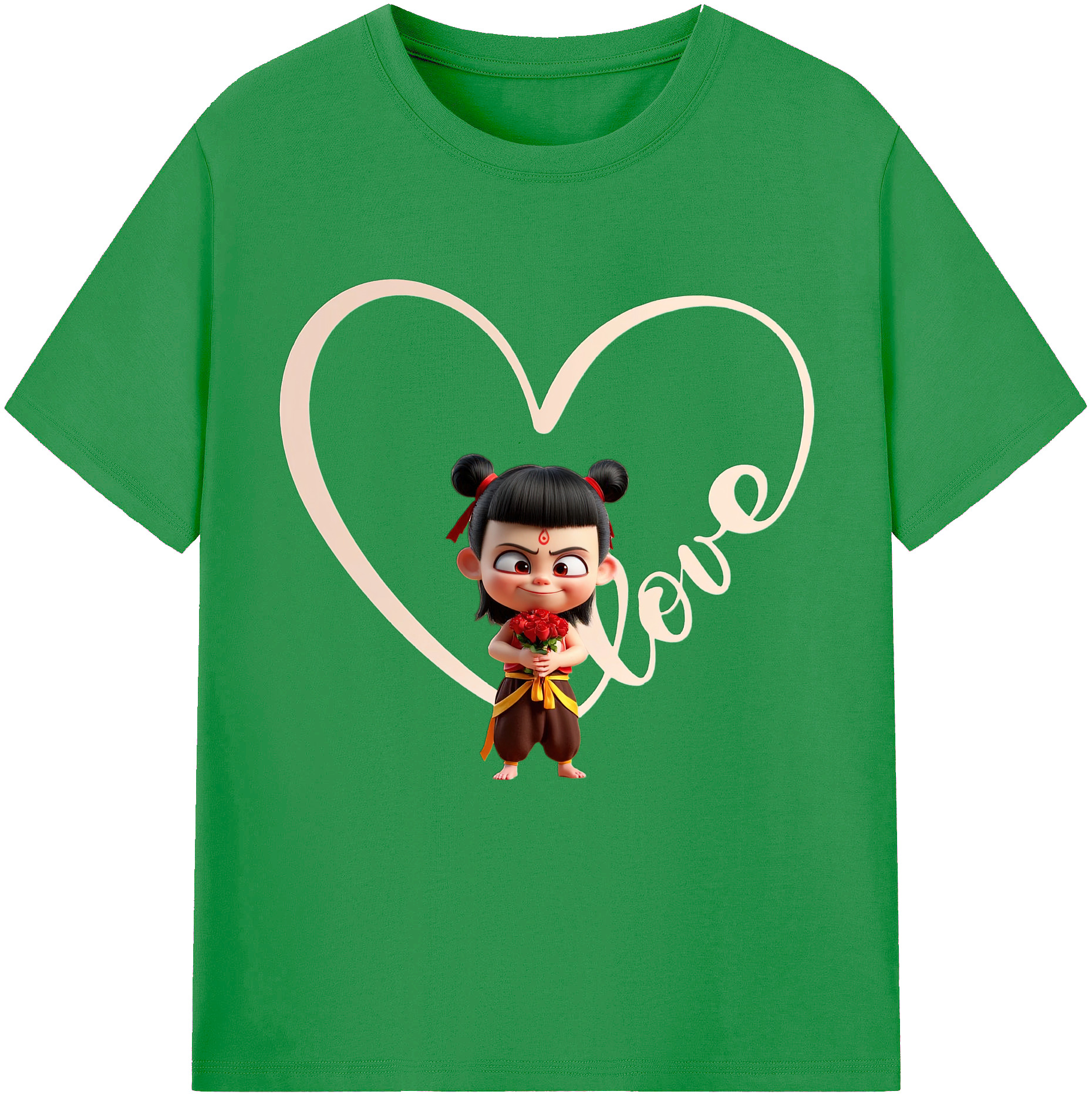 （画像用） Ne Zha 2 ナタ 魔童の大暴れ レディースカジュアルプリントTシャツ（綿100％）