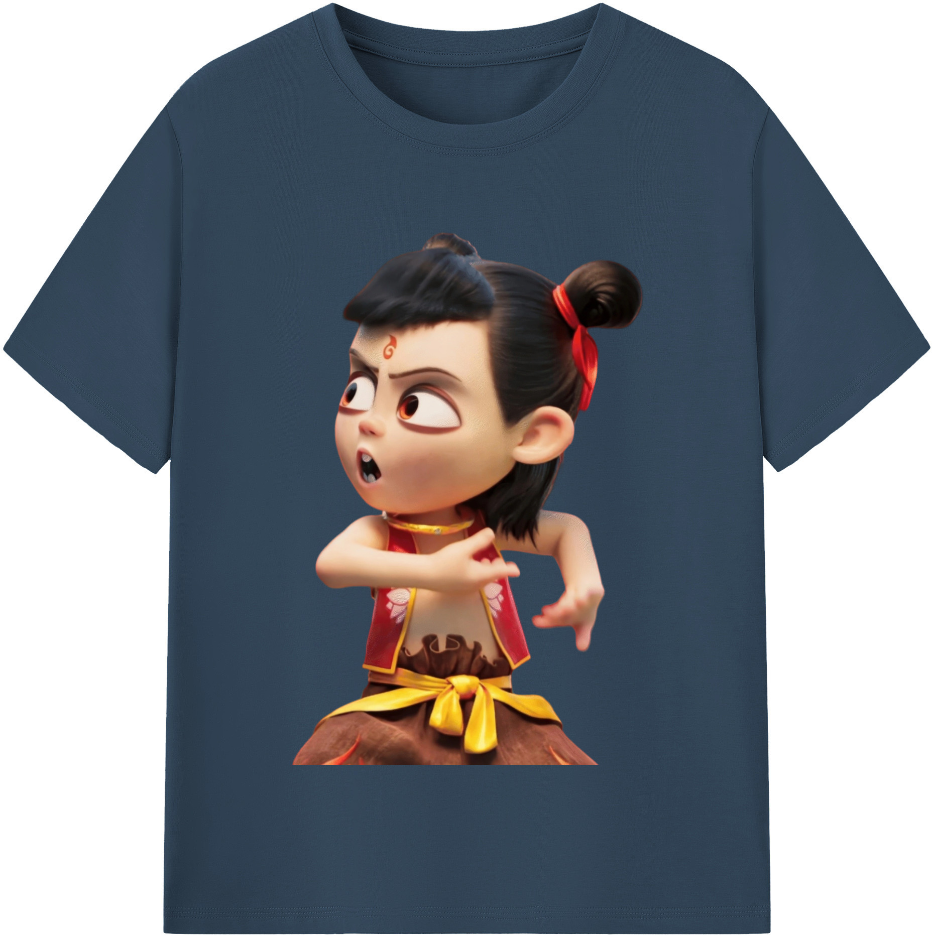 （画像用） Ne Zha 2 ナタ 魔童の大暴れ レディースカジュアルプリントTシャツ（綿100％）