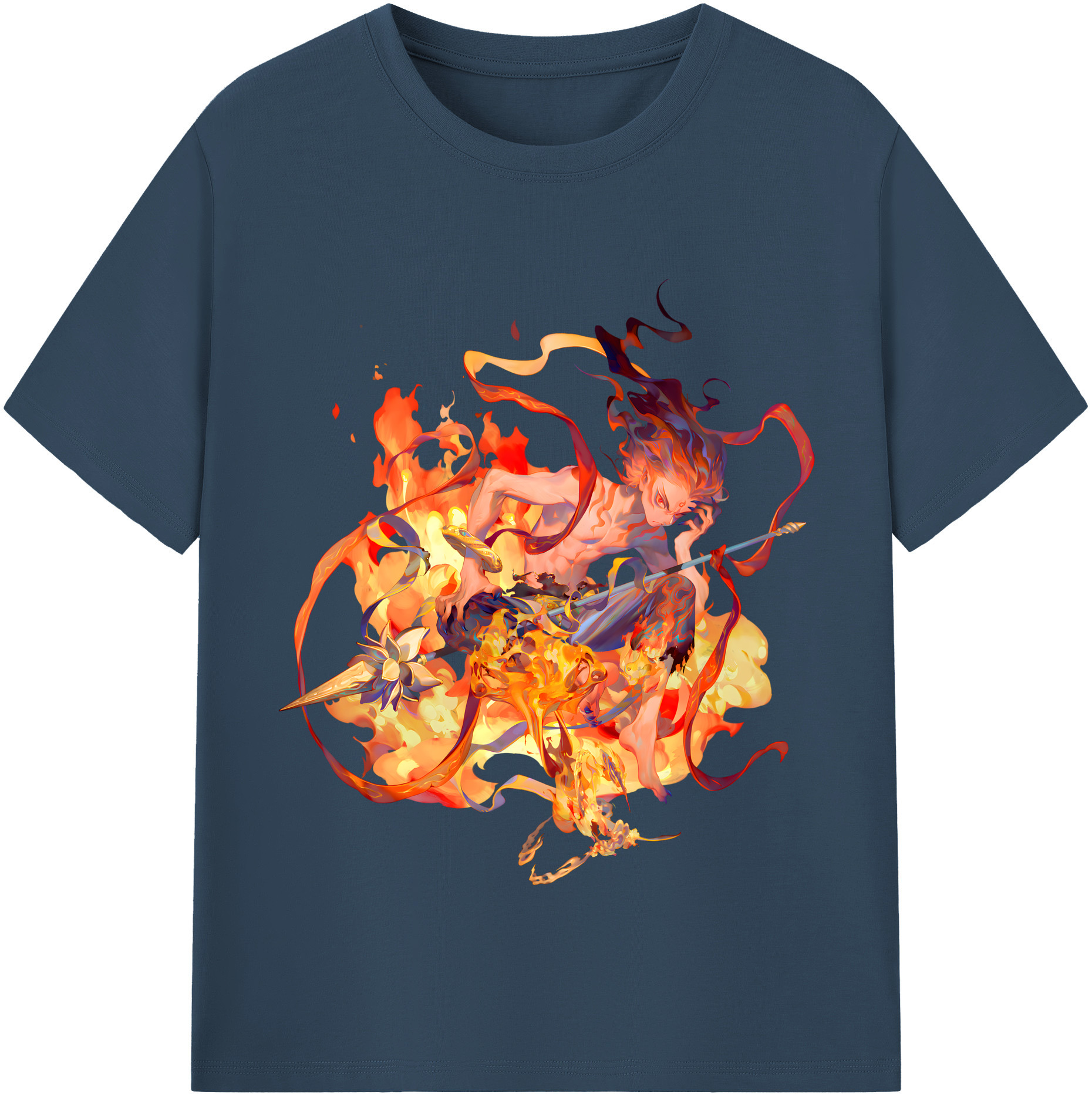 （画像用） Ne Zha 2 ナタ 魔童の大暴れ レディースカジュアルプリントTシャツ（綿100％）