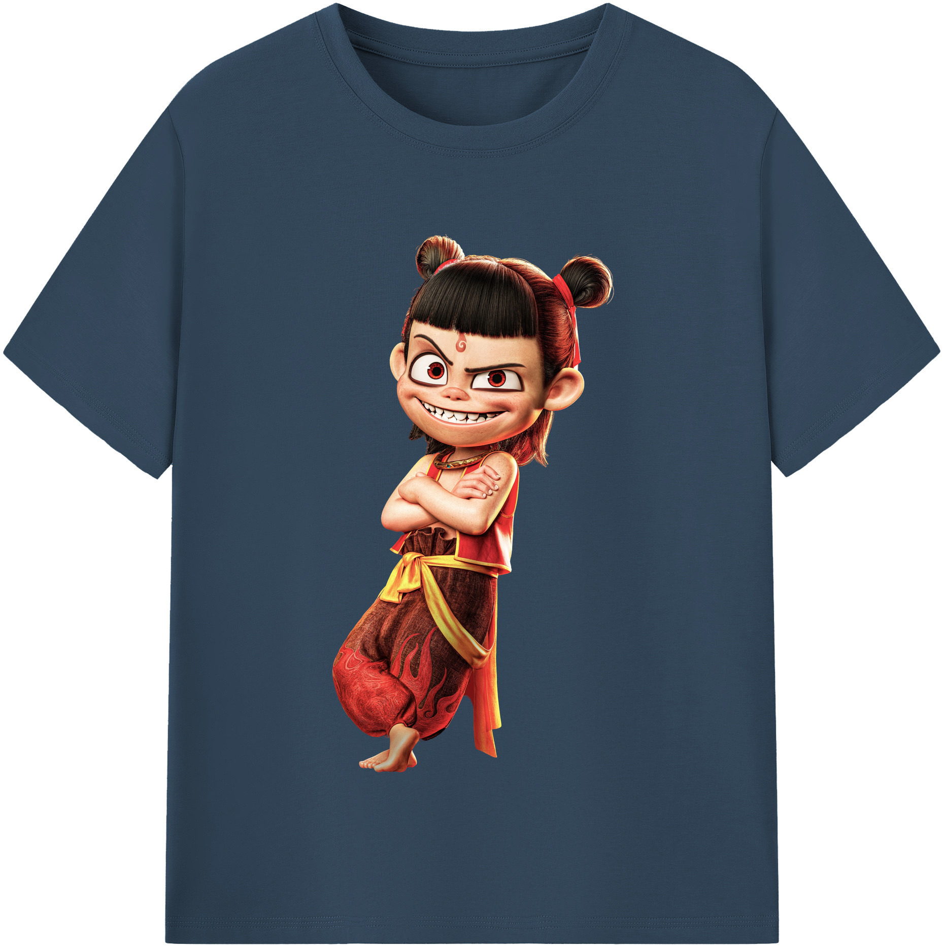 （画像用） Ne Zha 2 ナタ 魔童の大暴れ レディースカジュアルプリントTシャツ（綿100％）
