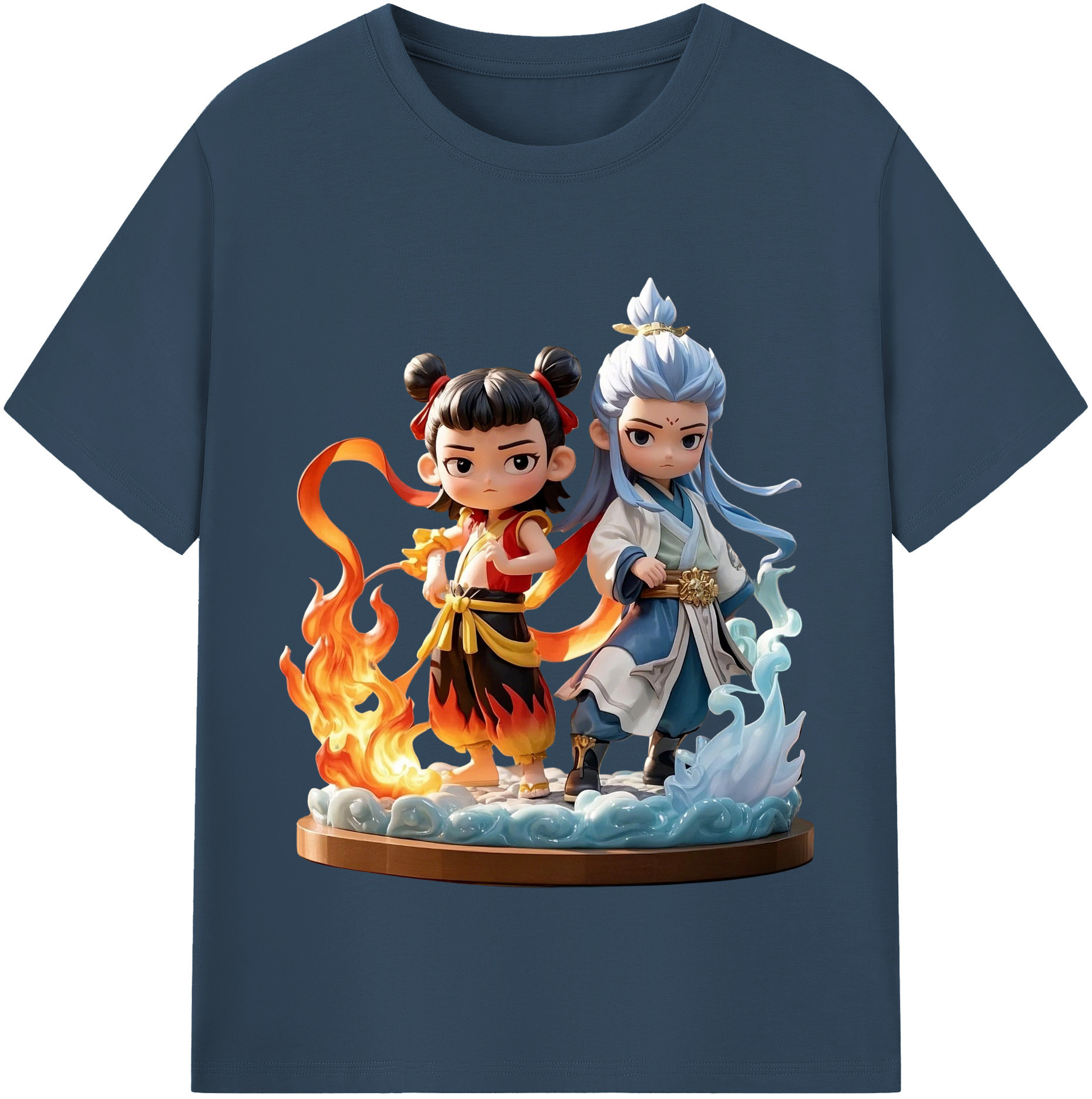（画像用） Ne Zha 2 ナタ 魔童の大暴れ レディースカジュアルプリントTシャツ（綿100％）